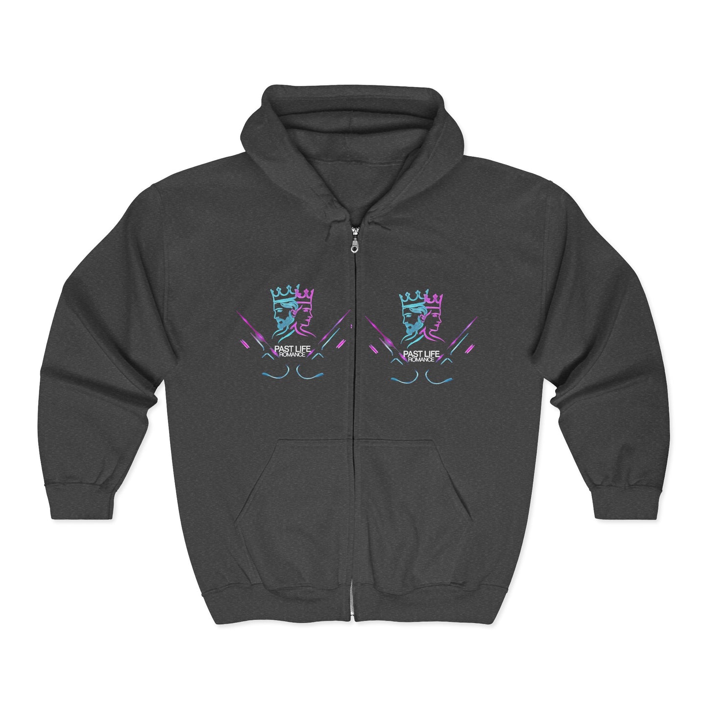 Retro Cyberpunk Zip Hoodie – Neon King Crest & PBF Logo