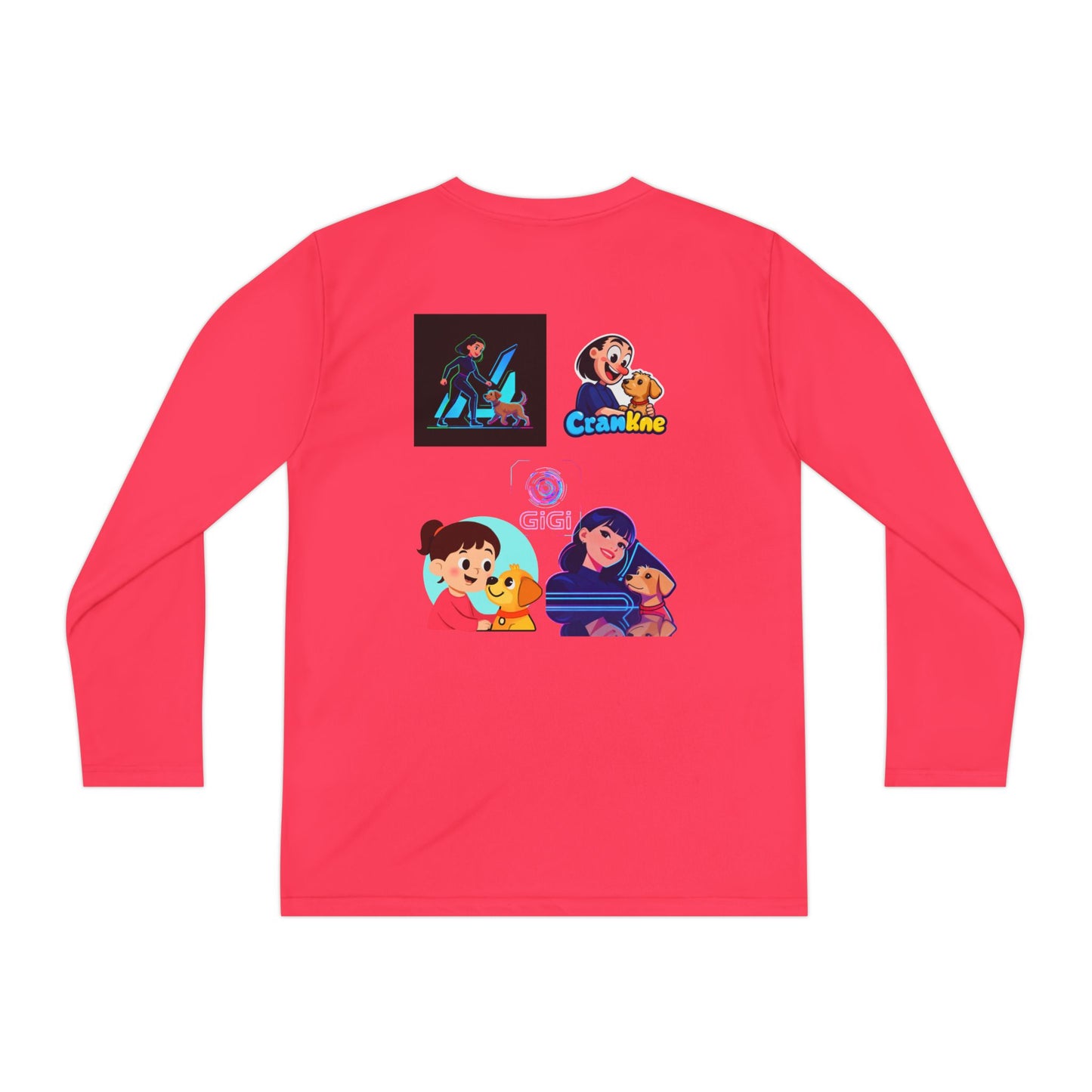 Youth Long Sleeve Tee — Girl Hugging Dog Graphic