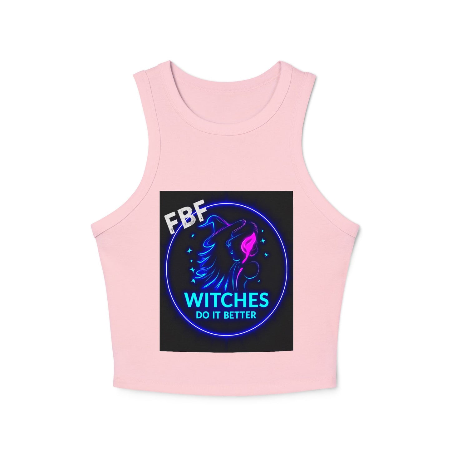 Witchy Racer Tank, Women's Crop Top, Festival Apparel, Halloween Wear, Magical Gifts, Casual Summer Style