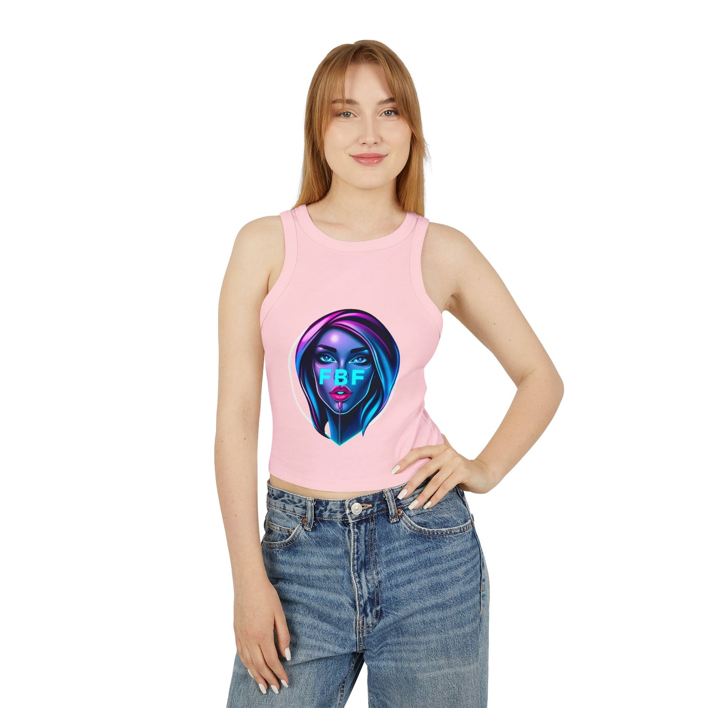 Futuristic Chic Racer Tank Top | Stylish Sleeveless Top for Summer | Perfect for Festivals, Parties, Casual Wear, Gifts