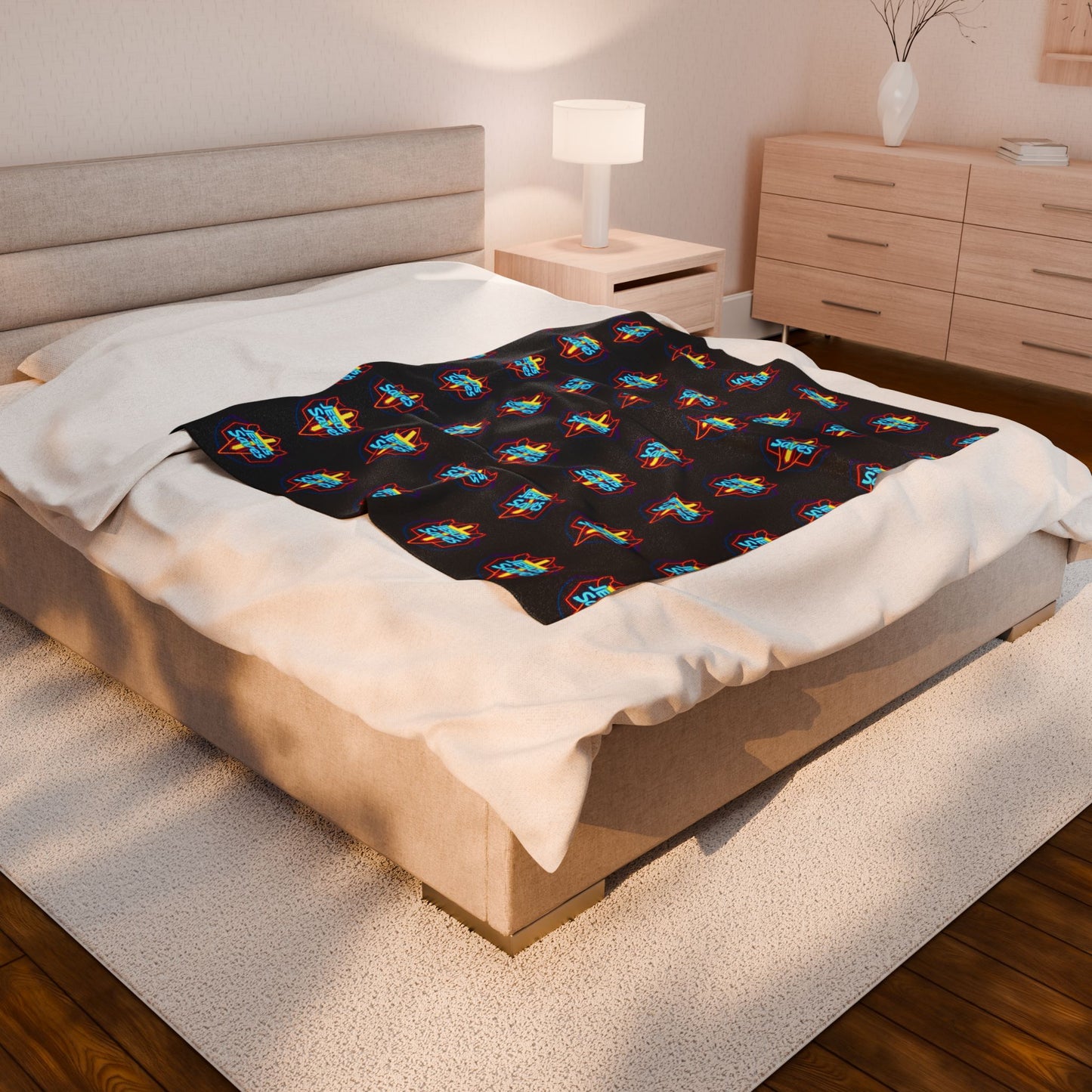 Colorful Retro Pattern Velveteen Plush Blanket