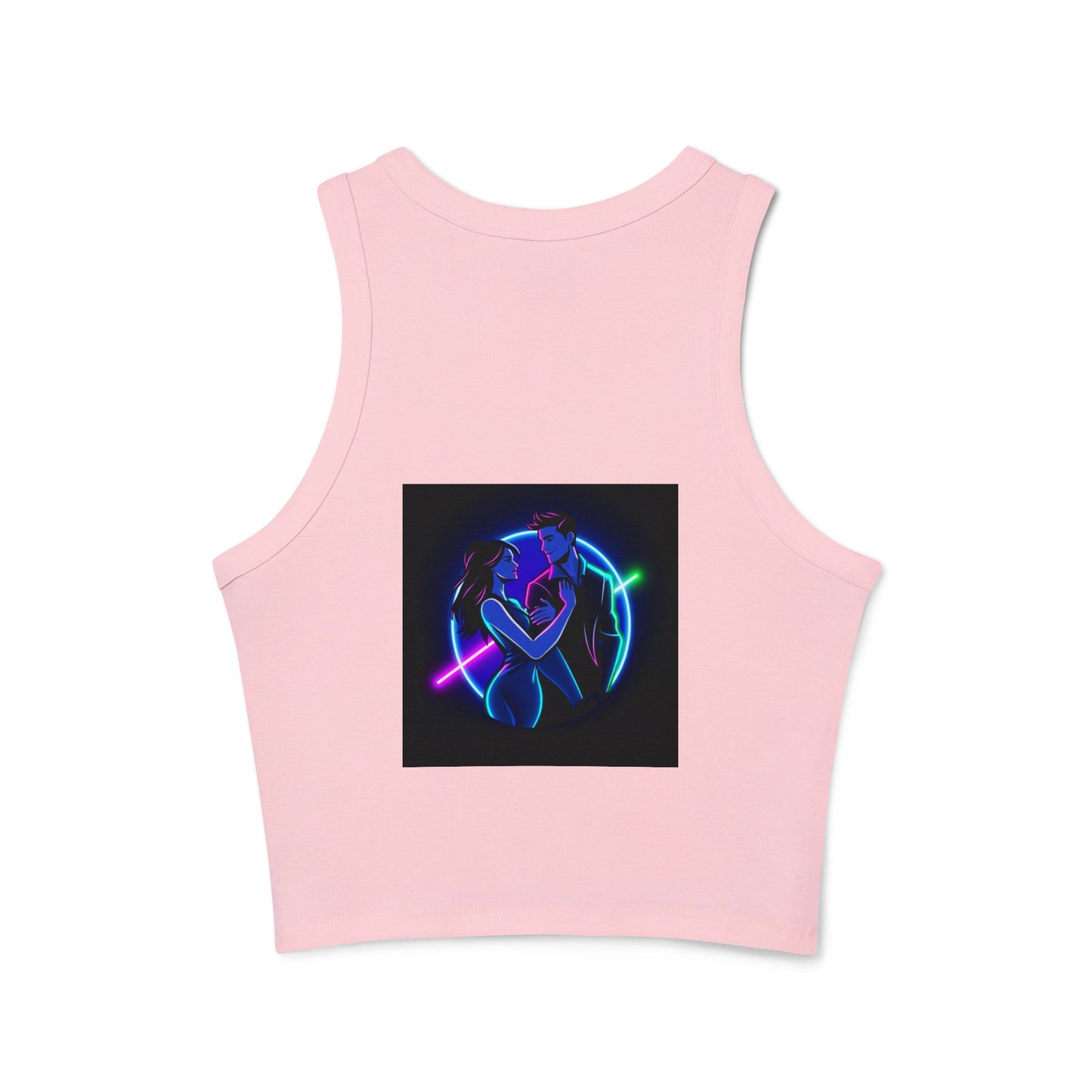 Neon Love Graphic Tank Top, Women's Racerback Shirt, Perfect for Date Night, Festival Wear, Summer Style, Valentine's Day Gift