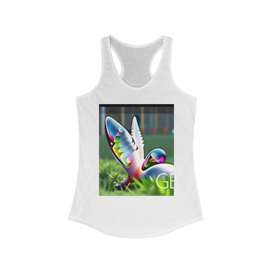Colorful Bird Graphic Women's Racerback Tank, Ideal for Summer, Beach Days, Festival Wear, Yoga, Workout, Gift for Her