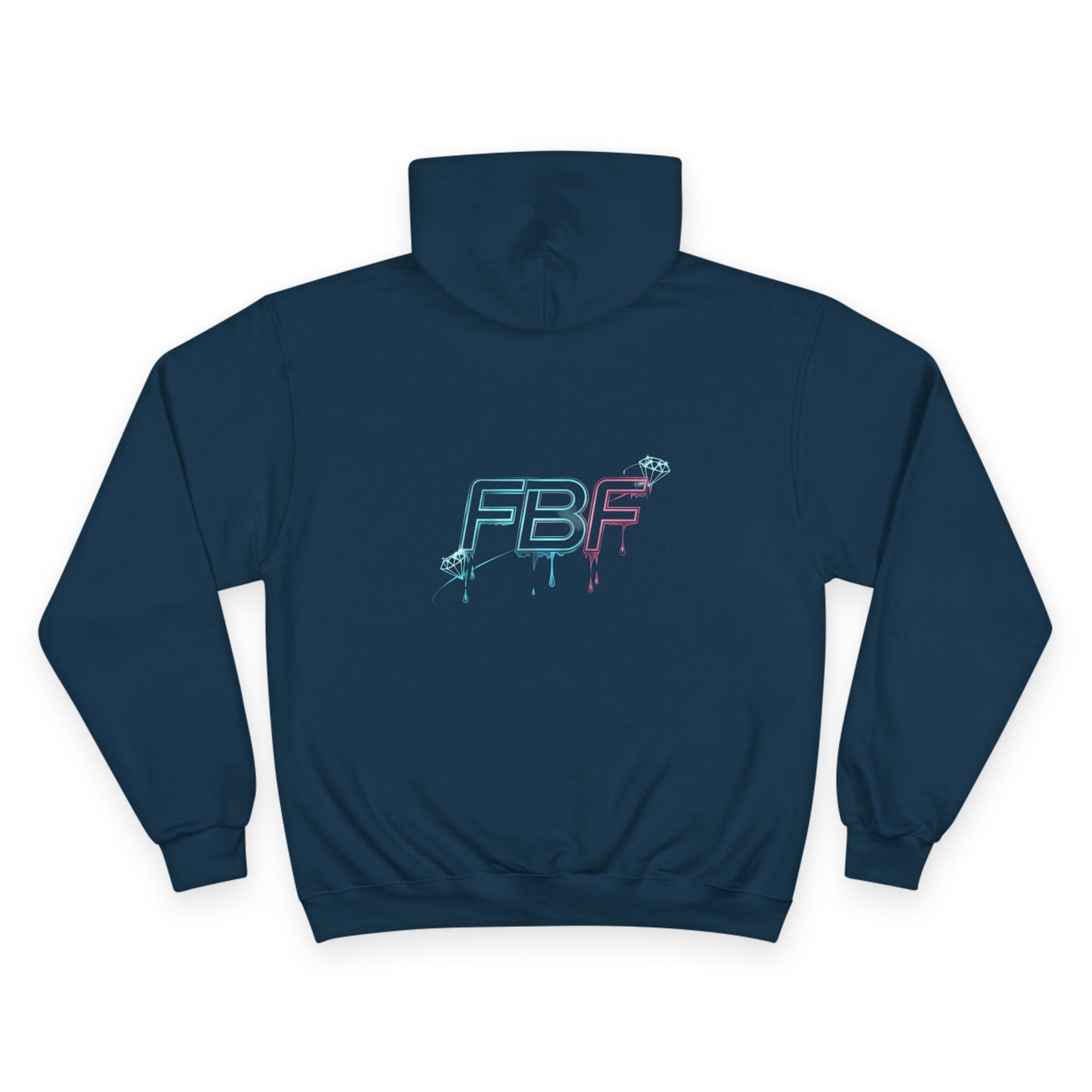 Fbf diamond Champion Hoodie — Dripping Diamond Heart Graphic Pullover