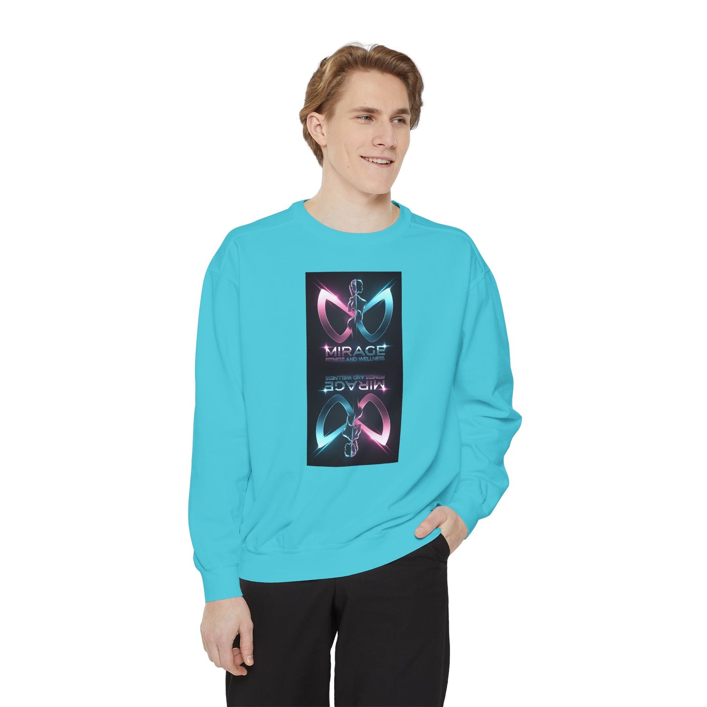 Retro Neon Mirage Sweatshirt — 'Mirage' Vaporwave Graphic Crewneck