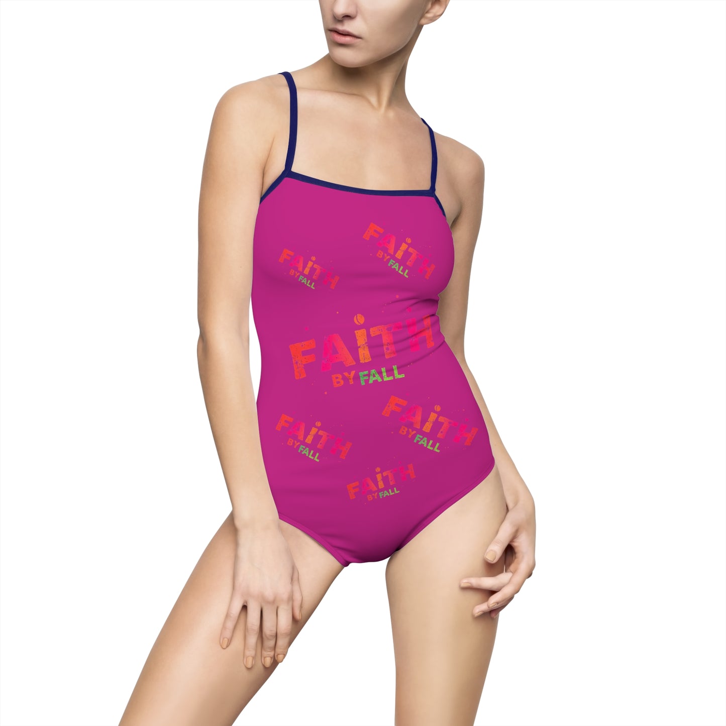 Chic Women's One-Piece Swimsuit - 'Faith' Design for Stylish Beach Days