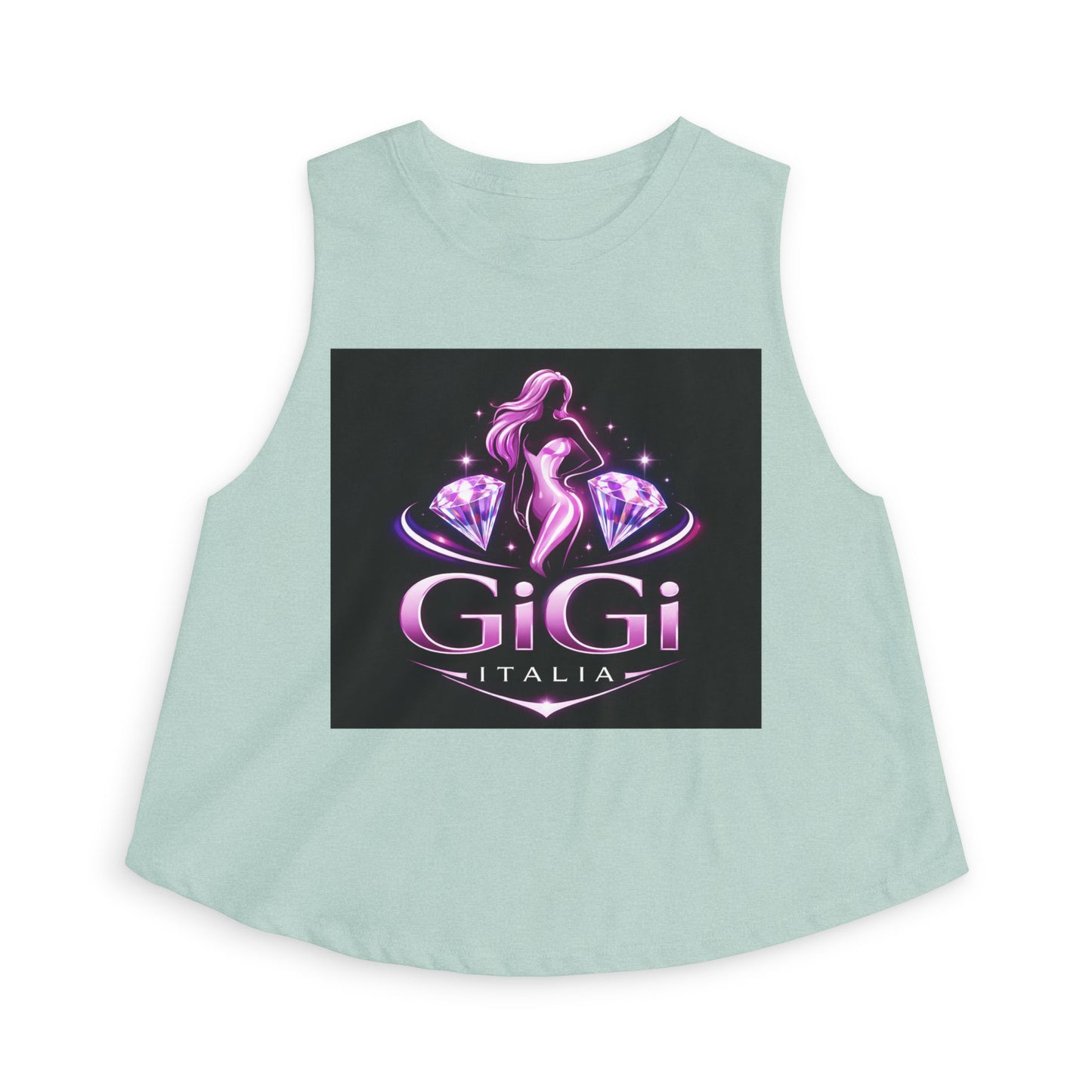 GiGi Italia Crop Top — Pink Glamour Silhouette Graphic