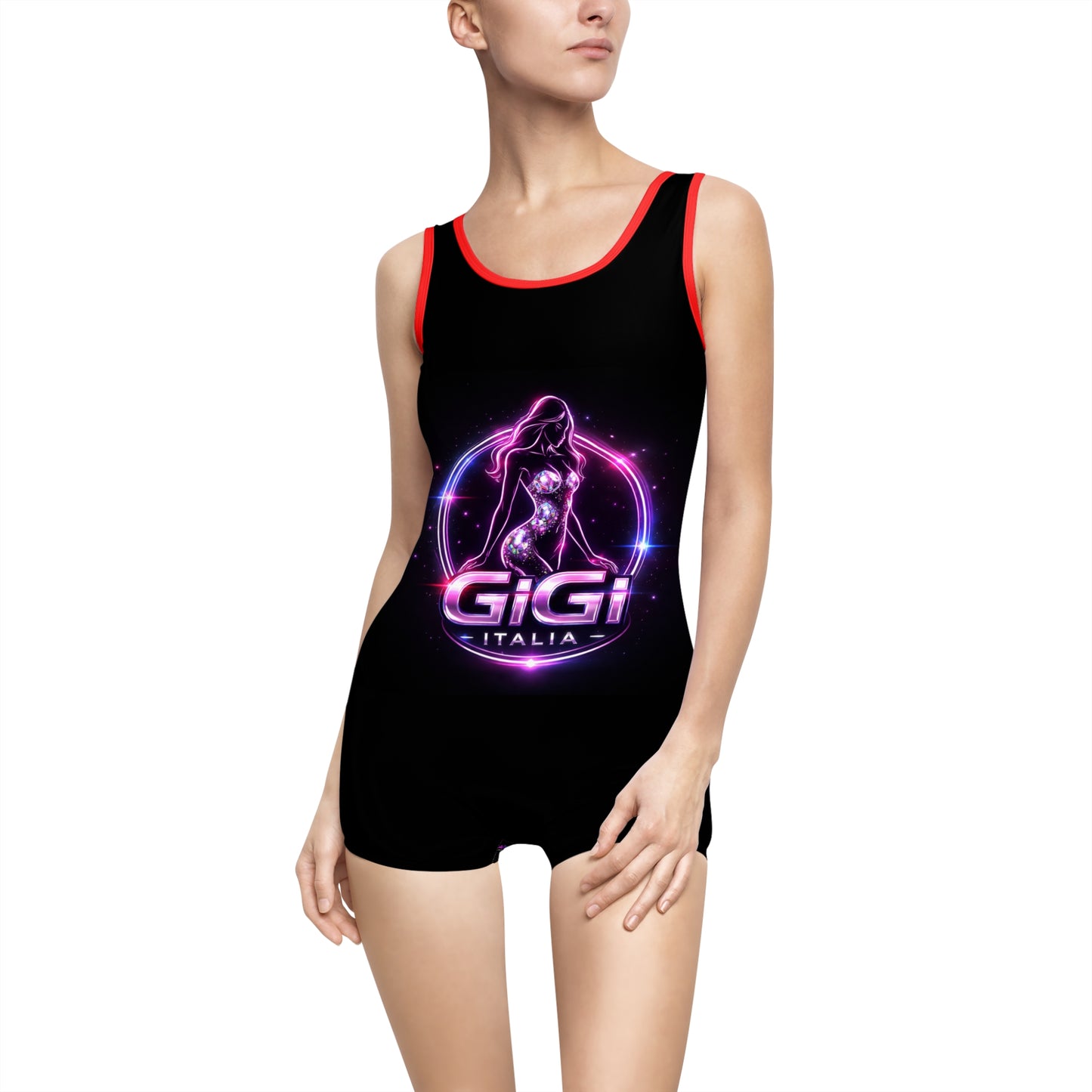 Gigi Italia Retro Neon One-Piece Swimsuit