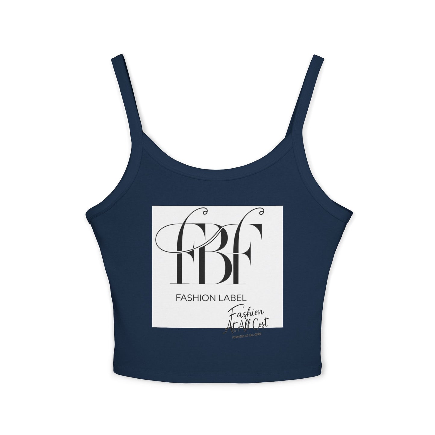 Chic Spaghetti Strap Tank Top - Fashion Label Graphic
