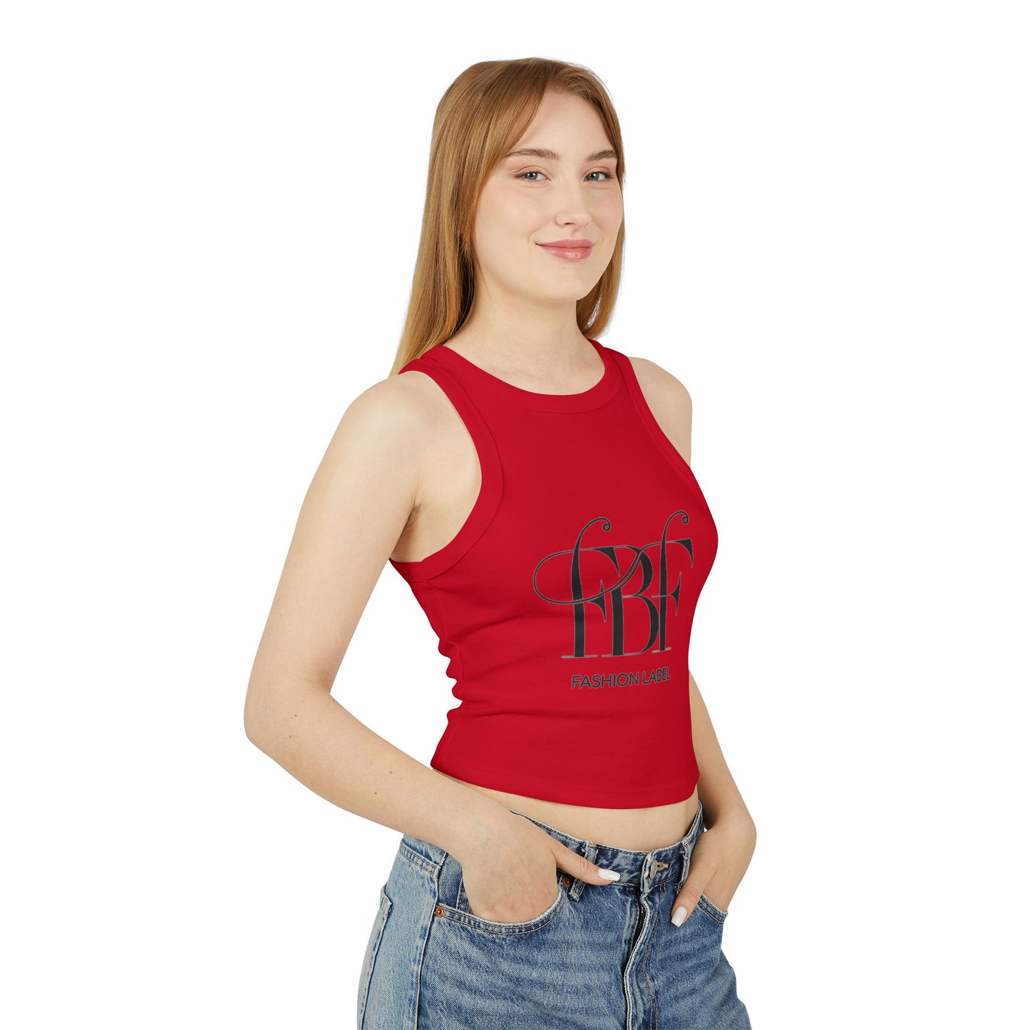 Chic Micro Rib Racer Tank Top, Summer Casual Top, Women's Fashion Tee, Workout Wear, Stylish Crop Top, Trendy Tank for Every Occasion