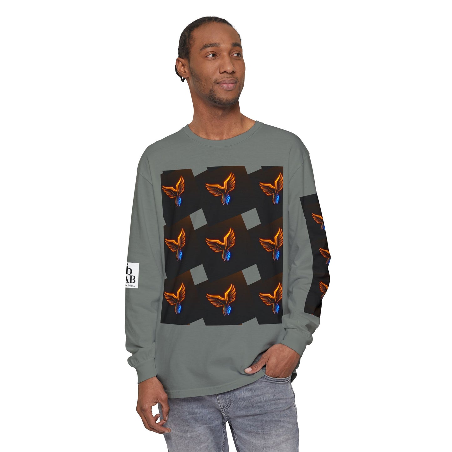 Vibrant Long Sleeve T-Shirt with Phoenix Design - Casual Wear for Bird Lovers, Gifts, Unique Fashion, Everyday Style, Unisex Apparel