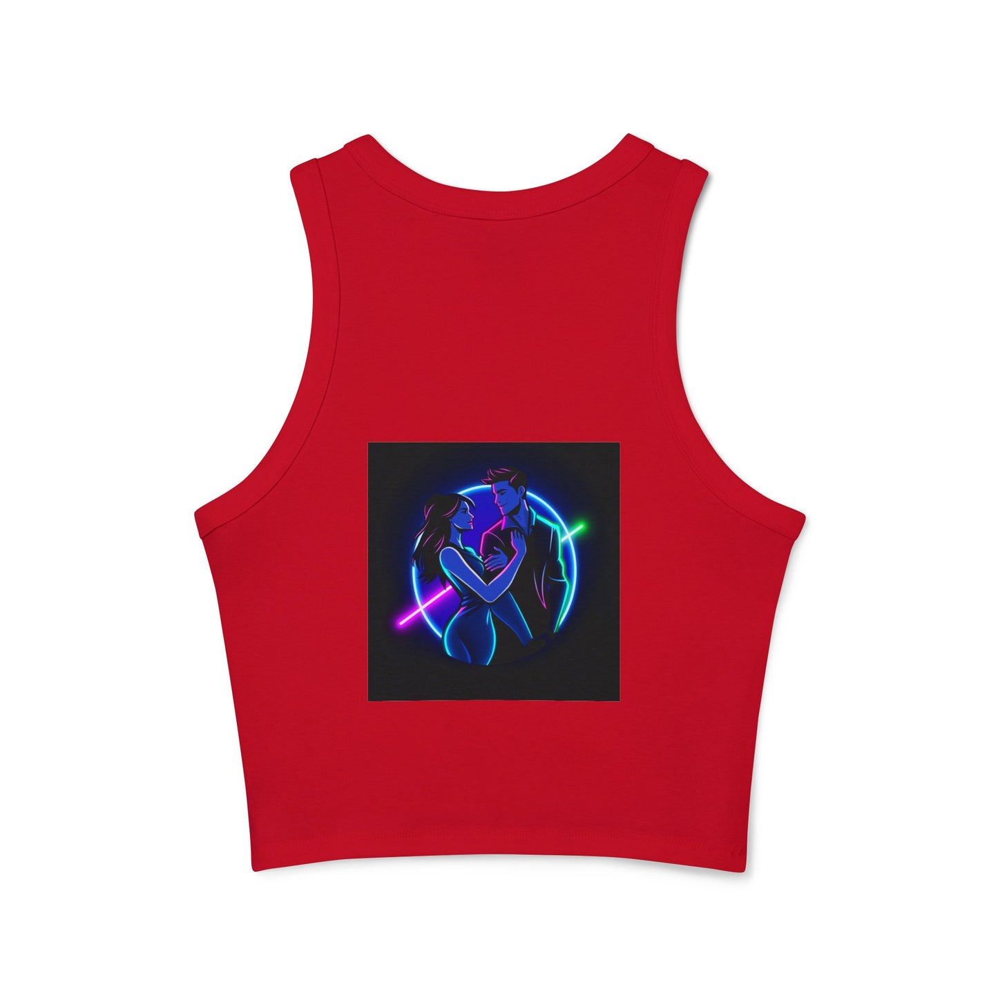 Neon Love Graphic Tank Top, Women's Racerback Shirt, Perfect for Date Night, Festival Wear, Summer Style, Valentine's Day Gift