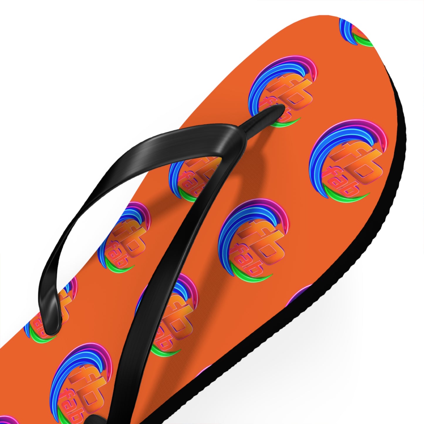 Tropical Abstract Flip Flops — Bright Orange Sunset Beach Sandals