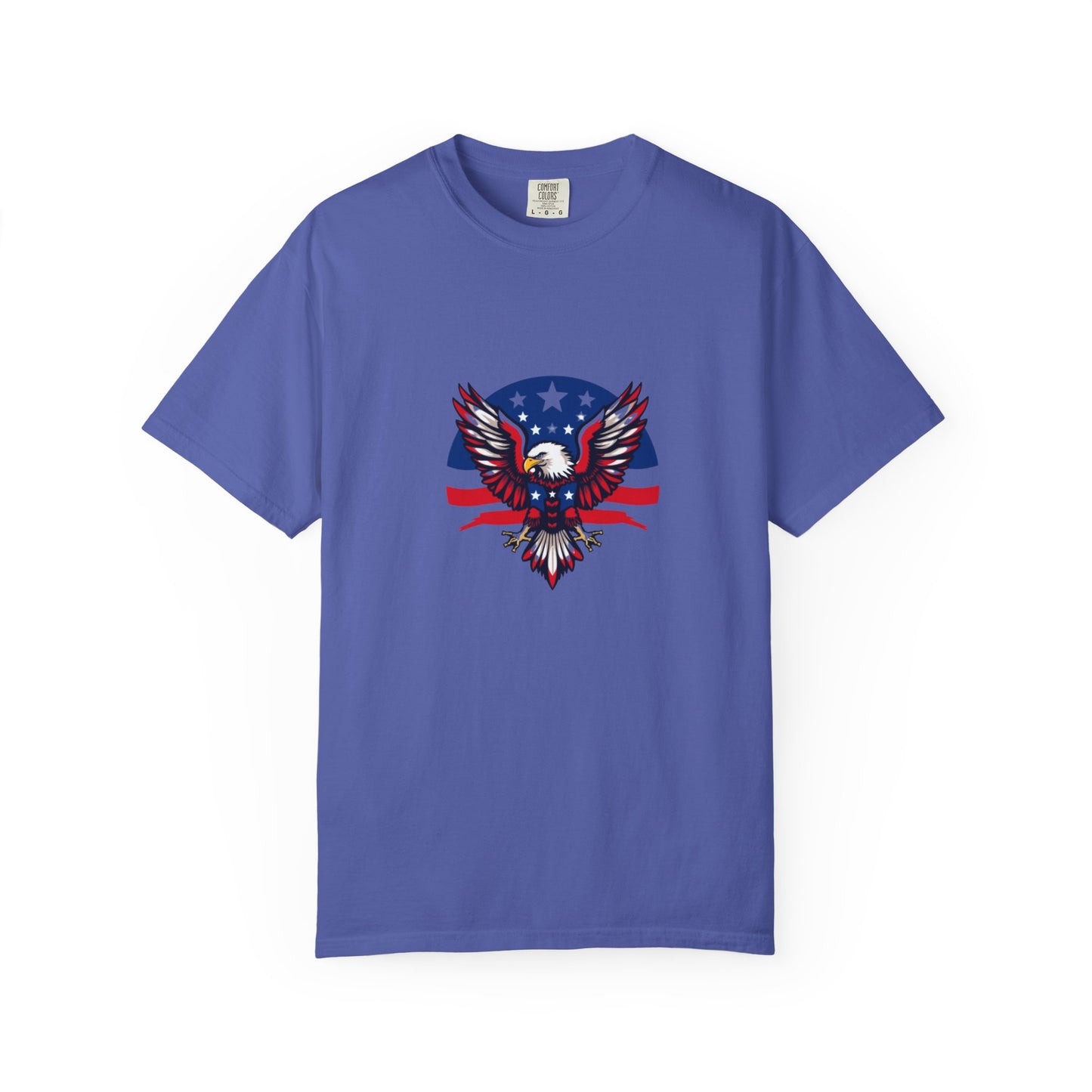 Patriotic T-Shirt with Eagle Graphic | Faith By Flag Tee, Unisex Apparel, Independence Day Shirt, Casual Wear, Gift for Veterans