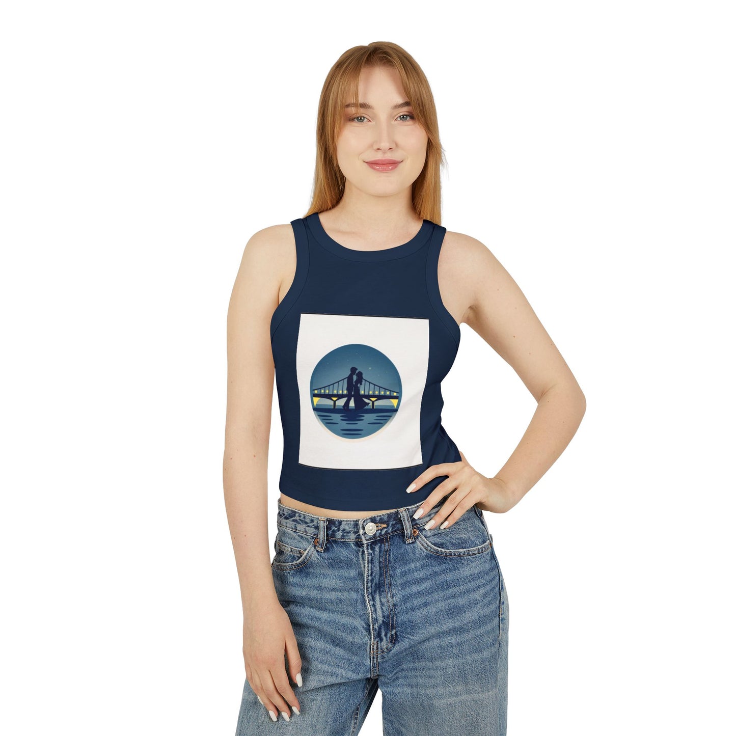 Cozy Women's Micro Rib Racer Tank Top with Bridge Design