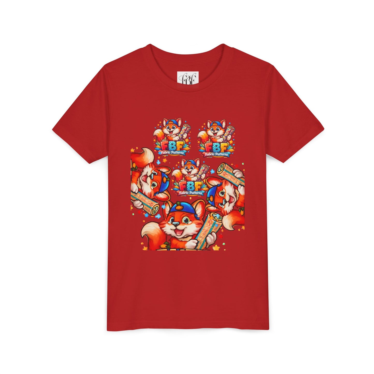 Youth Tee — Colorful Cartoon Fox 'FBF' Logo Kids Shirt