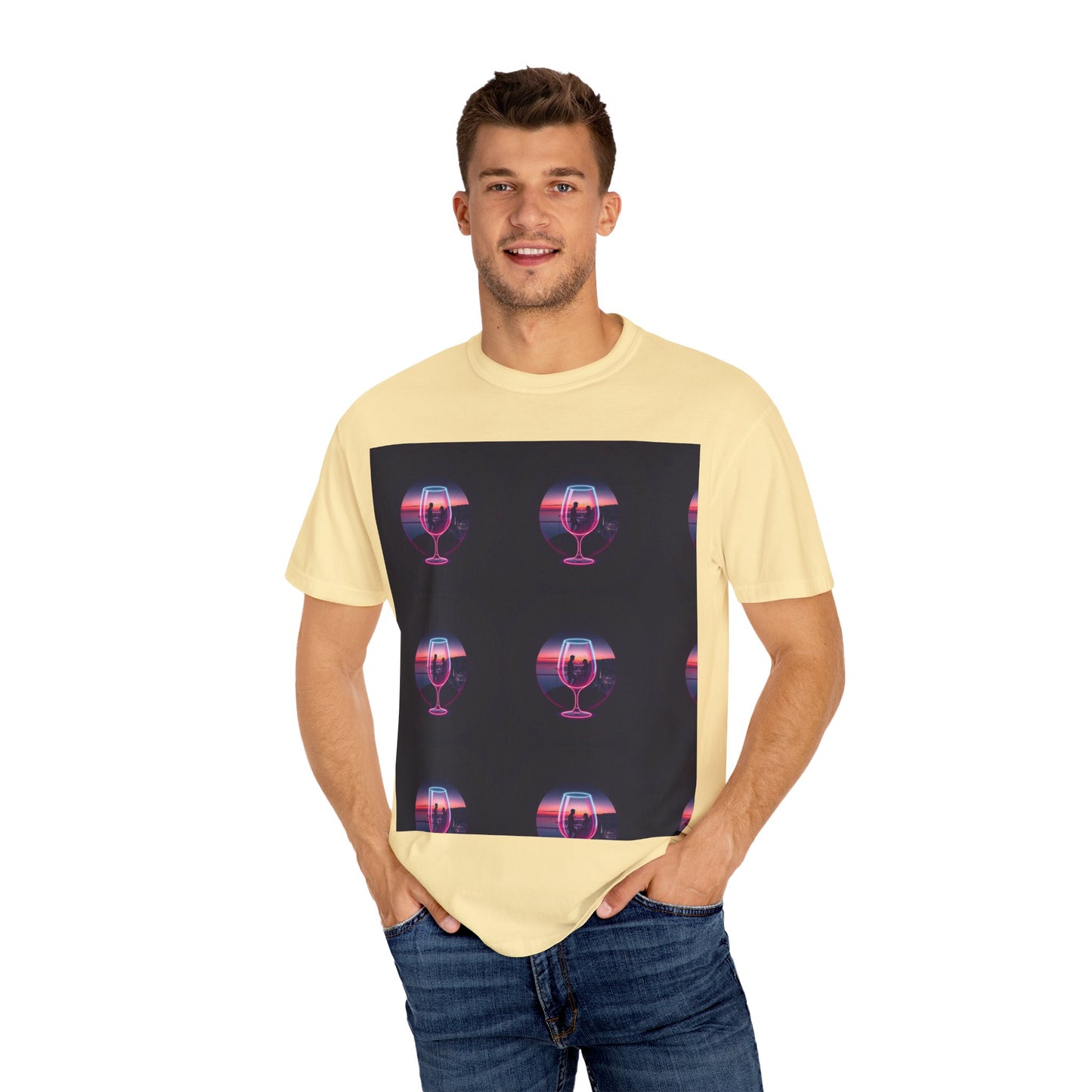 Retro Sunset Glasses T-Shirt, Unisex Garment-Dyed Tee for Casual Wear, Vintage Aesthetic Shirt, Gift for Friends, Summer Vibes Tee, [...]