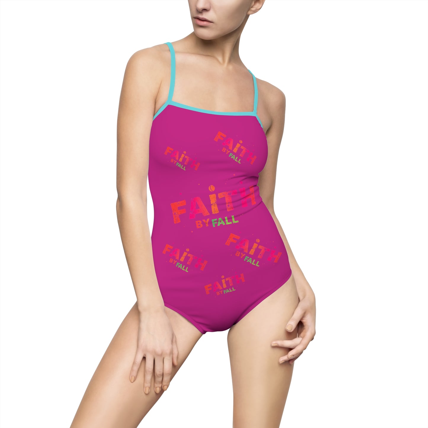 Chic Women's One-Piece Swimsuit - 'Faith' Design for Stylish Beach Days