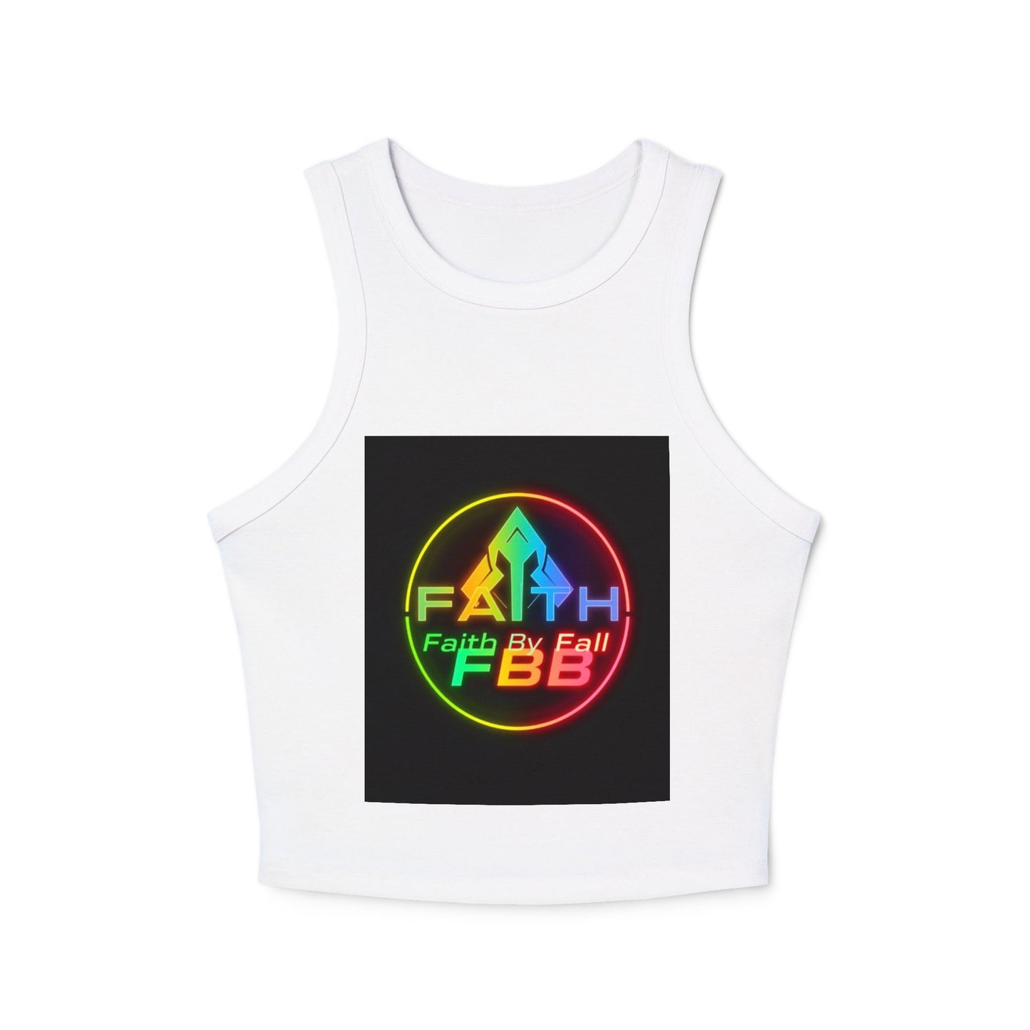 Faith by Fall Racer Tank Top - Stylish Summer Crop Top, Casual Wear, Inspirational Gift, Festival Outfit, Workout Top
