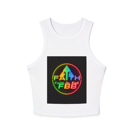 Faith by Fall Racer Tank Top - Stylish Summer Crop Top, Casual Wear, Inspirational Gift, Festival Outfit, Workout Top