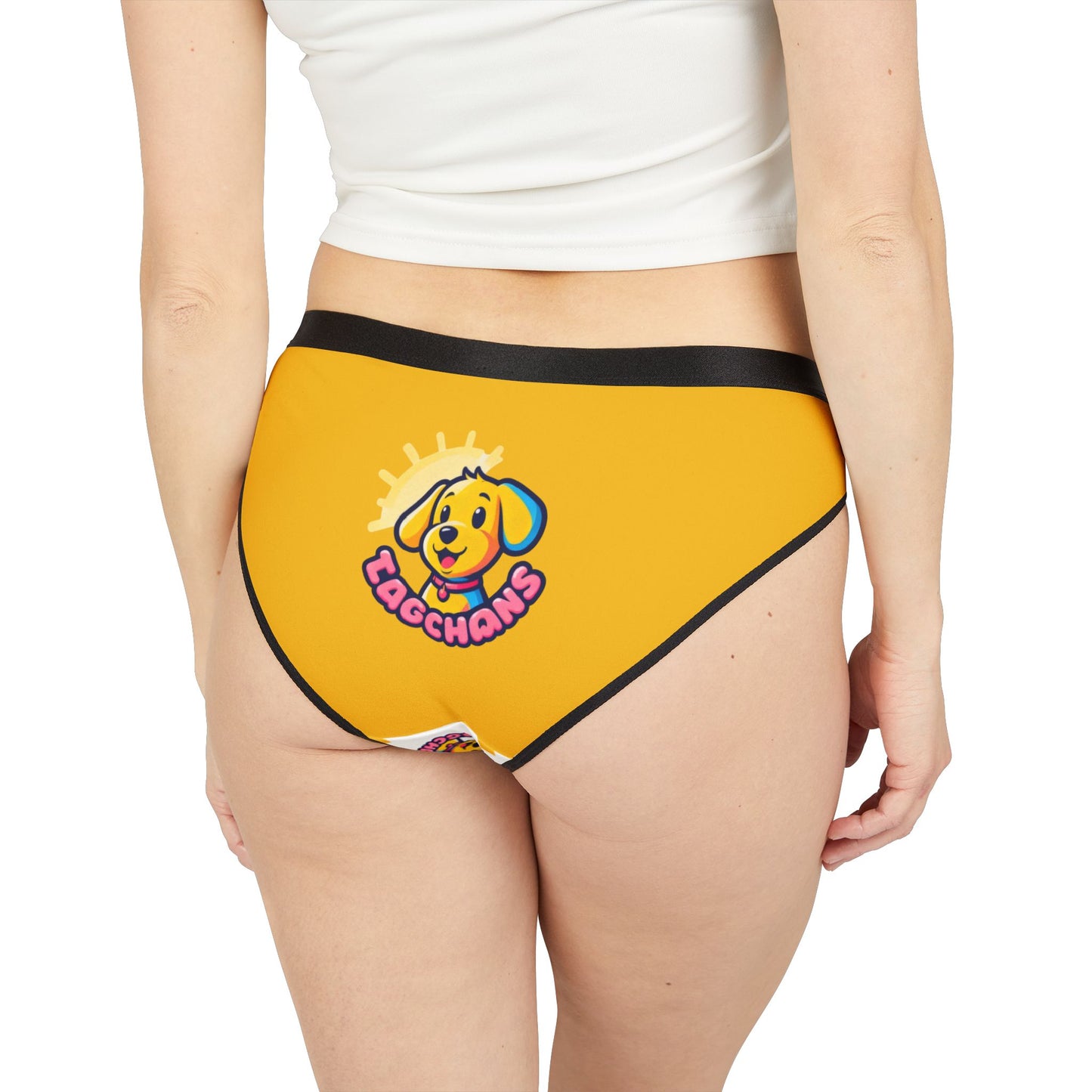 Dog Logo Bikini Briefs — Yellow TagChans Patterned Women's Underwear