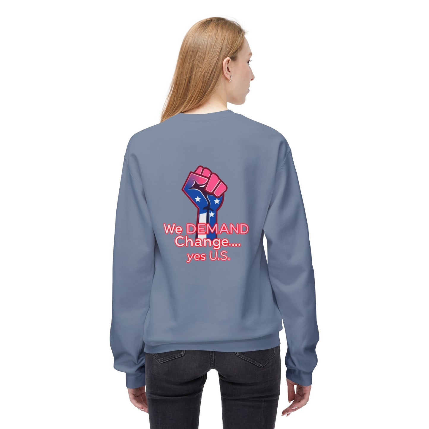 Empowered Message Crewneck Sweatshirt, Unisex Fleece, Activism Sweatshirt, Political Apparel, Comfortable Streetwear