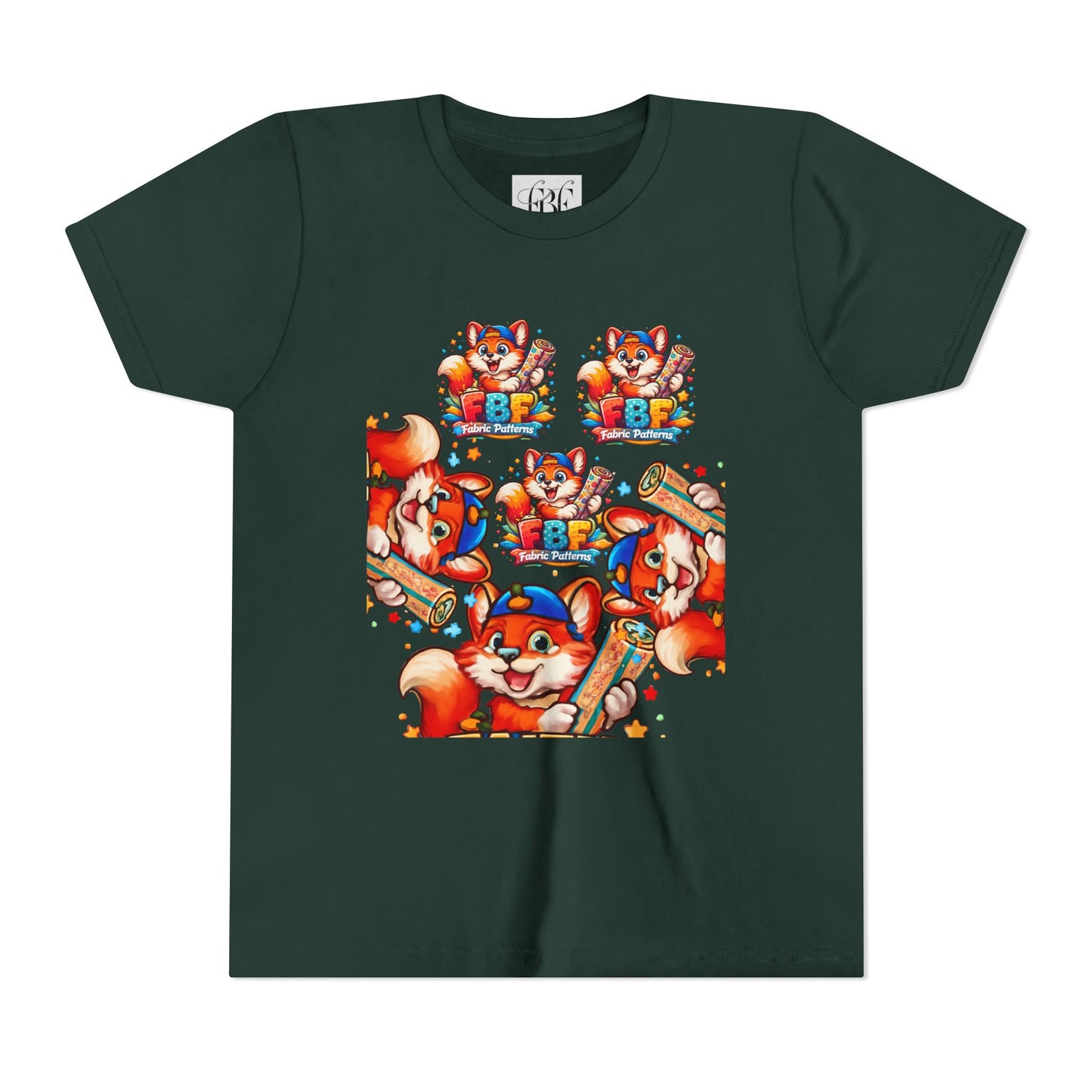 Youth Tee — Colorful Cartoon Fox 'FBF' Logo Kids Shirt