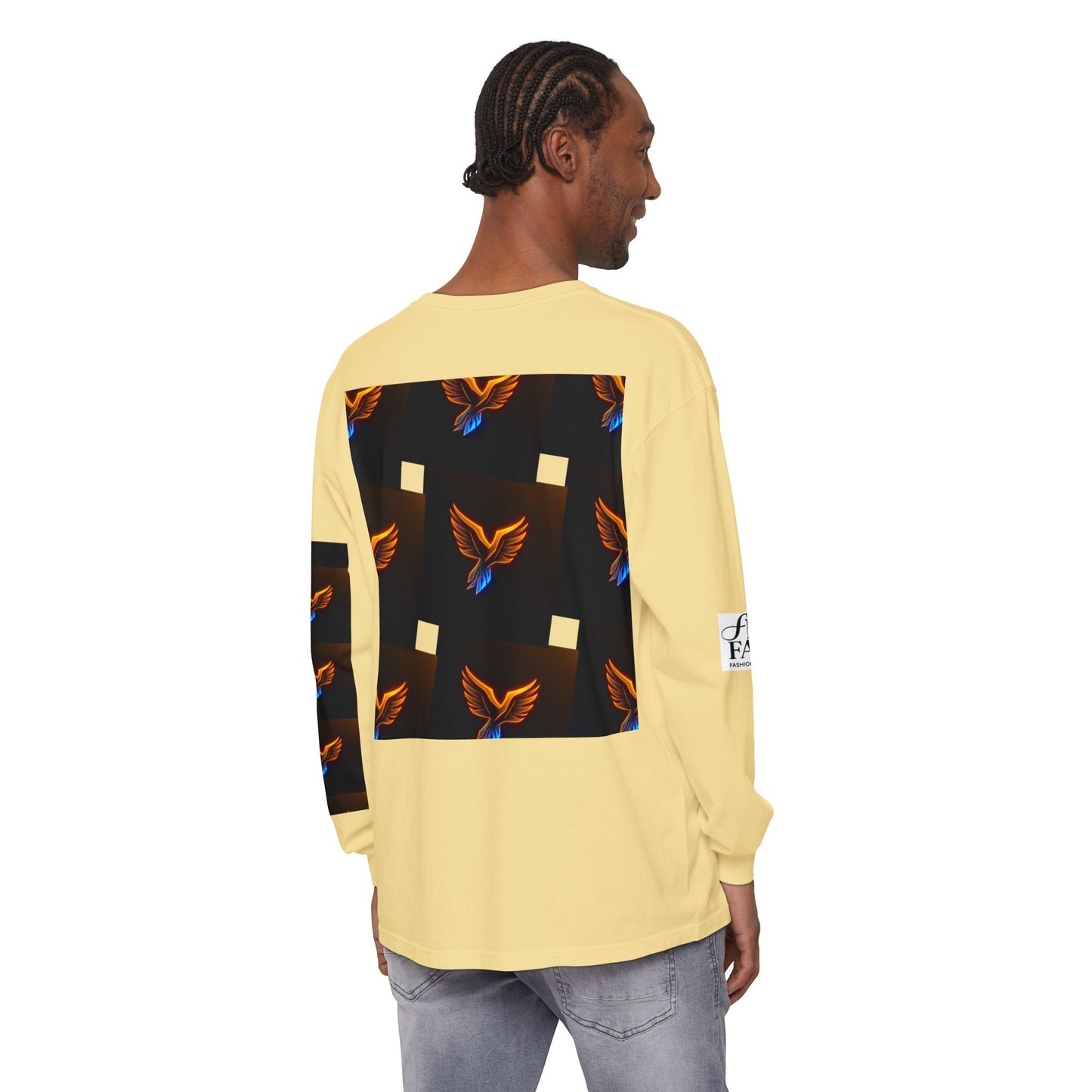 Vibrant Long Sleeve T-Shirt with Phoenix Design - Casual Wear for Bird Lovers, Gifts, Unique Fashion, Everyday Style, Unisex Apparel