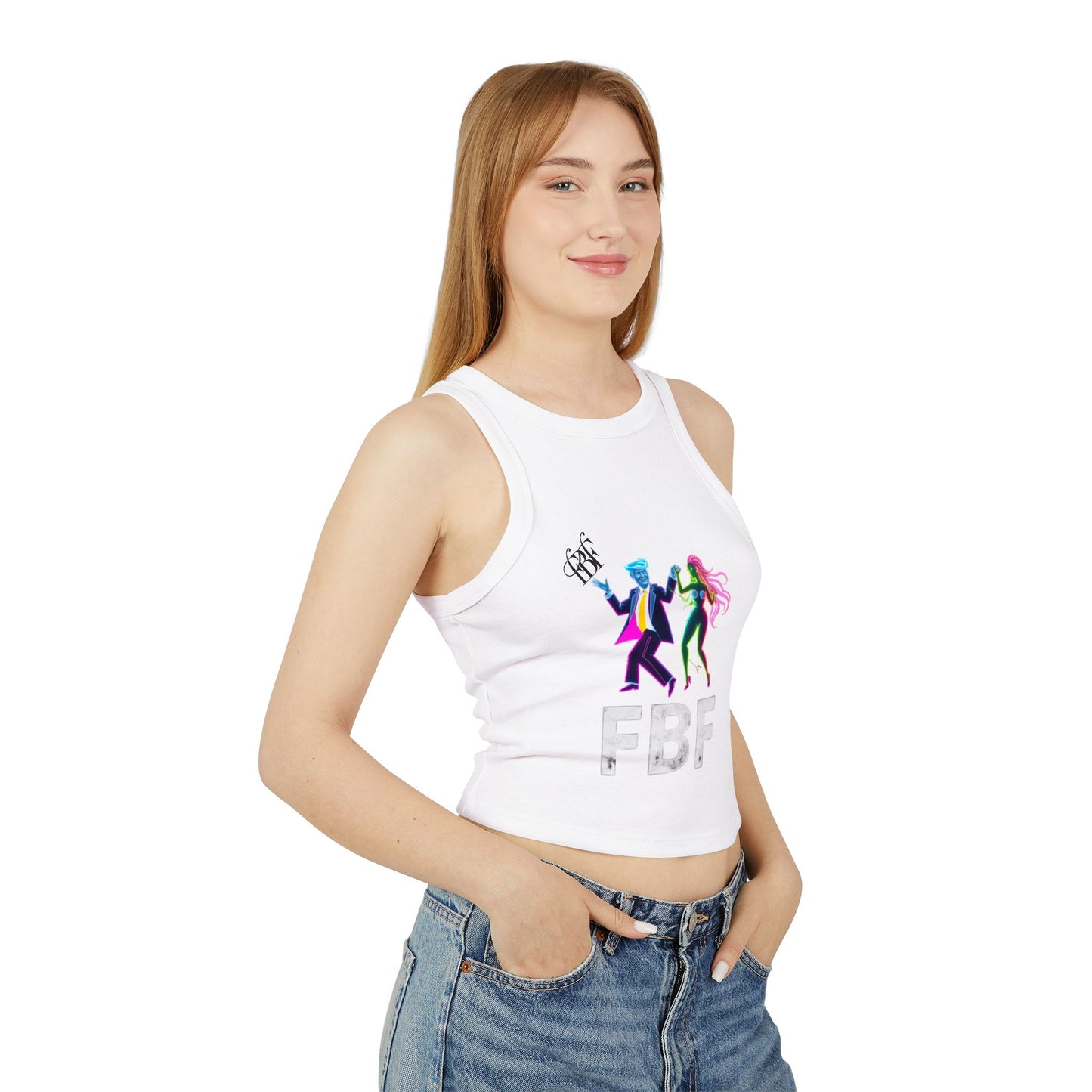 Retro Dance Graphic Tank Top, FBF Vibes, Women's Summer Apparel, Party Wear, Festival Clothing, Unique Graphic Tee