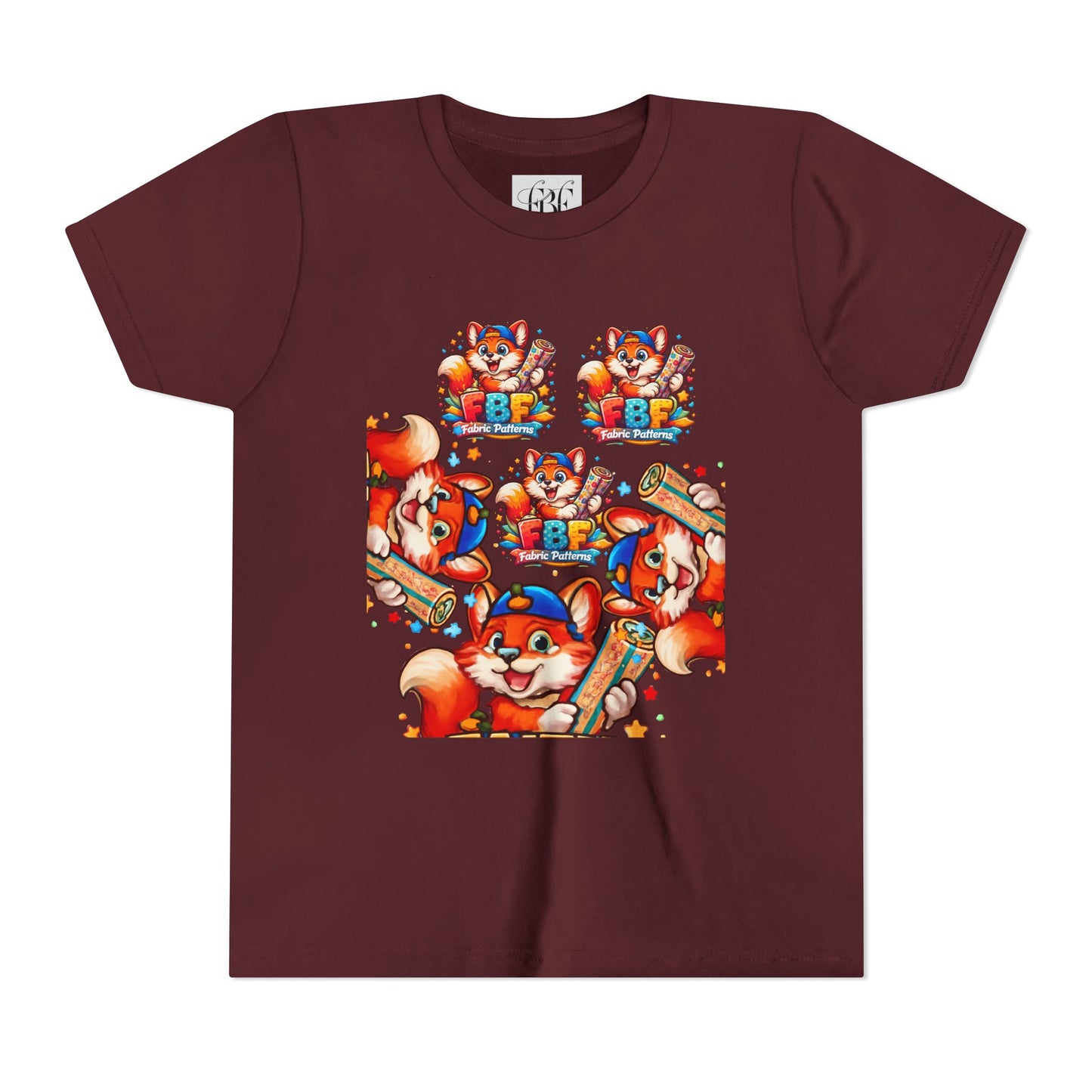 Youth Tee — Colorful Cartoon Fox 'FBF' Logo Kids Shirt