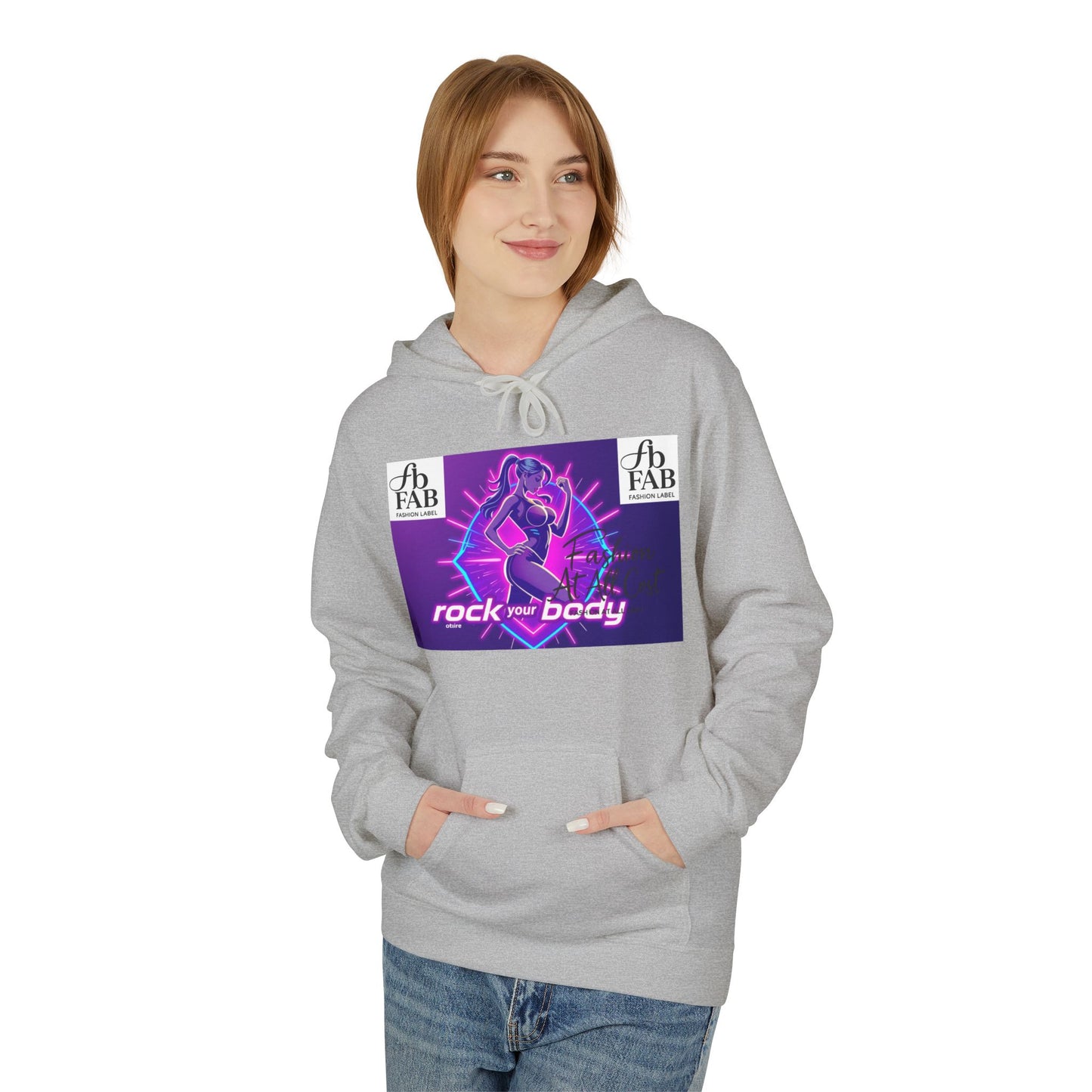 Rock Your Body Fleece Hoodie | Unisex Midweight Hoodie, Cozy Sweatshirt, Unique Gift for Fitness Lovers, Casual Wear, Music Inspired Apparel