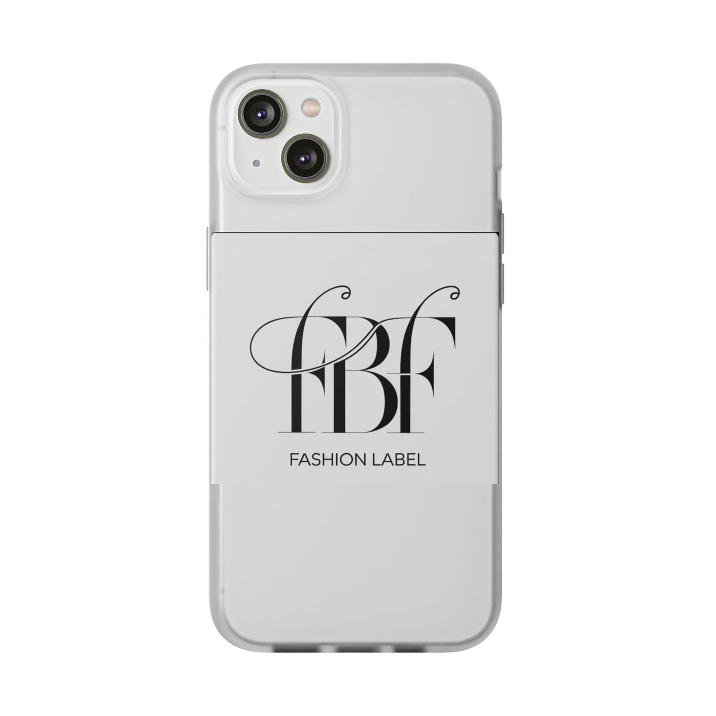 Chic Flexi Phone Case with Fashion Label Design