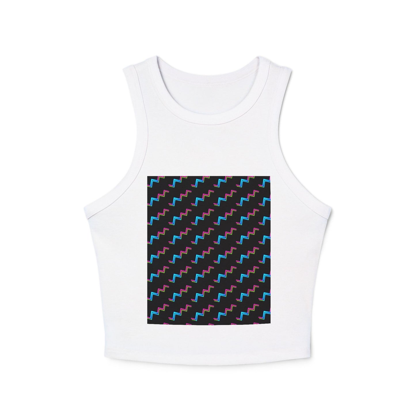 Neon Geometric Women's Racer Tank Top