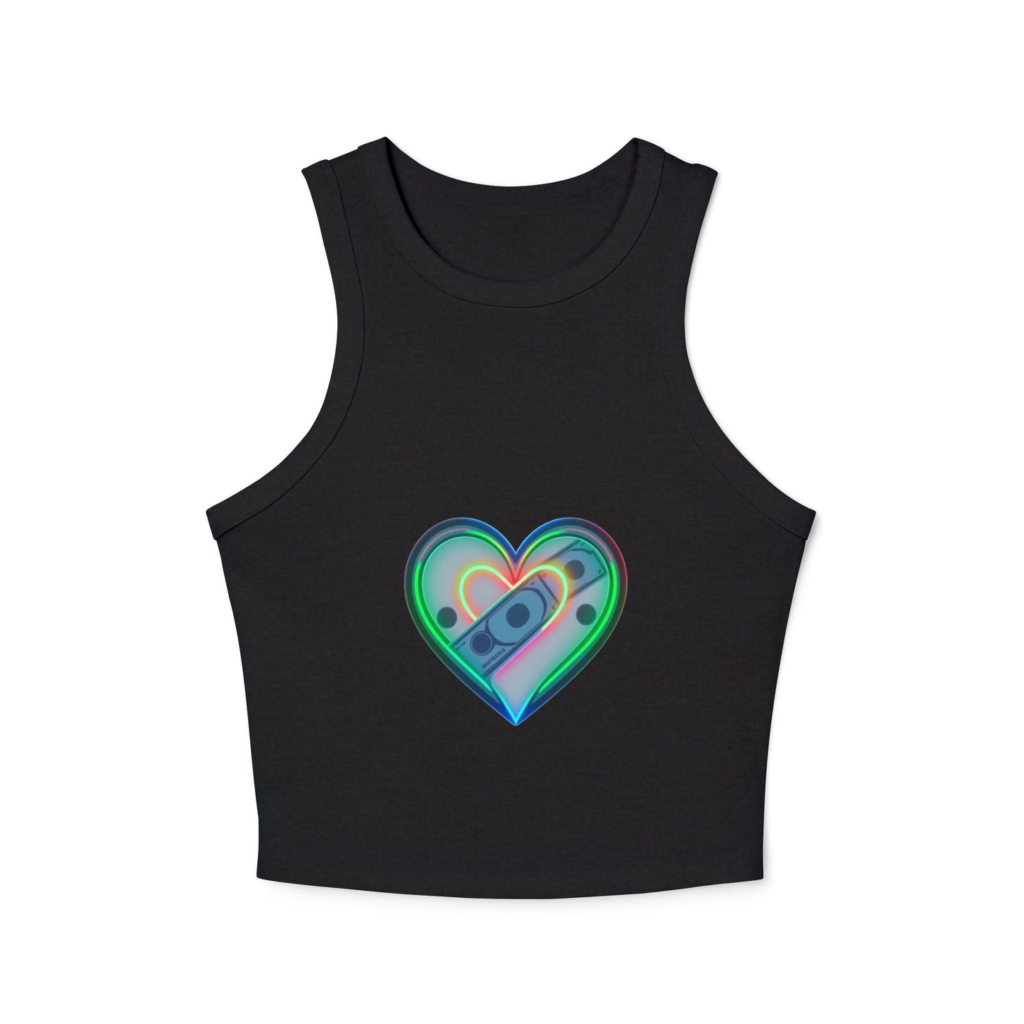 Colorful Heart & Motivational Racer Tank Top, Summer Top, Workout Gear, Fitness Apparel, Inspirational Gift, Casual Fashion