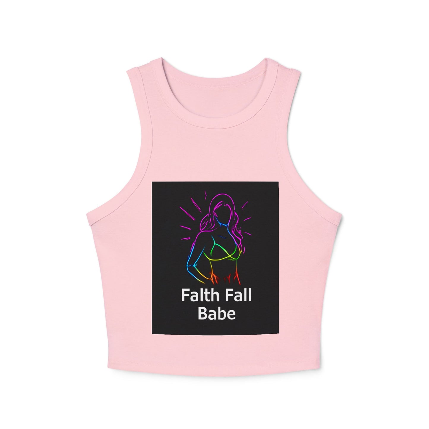 Feminine Faith Graphic Tank, Women's Racerback Top, Summer Tank Top, Cute Workout Attire, Faith & Fitness Apparel