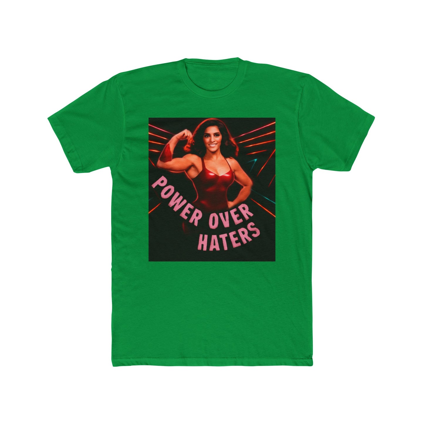 Power Over Haters Muscle Woman Graphic Tee — Feminist Empowerment T-Shirt