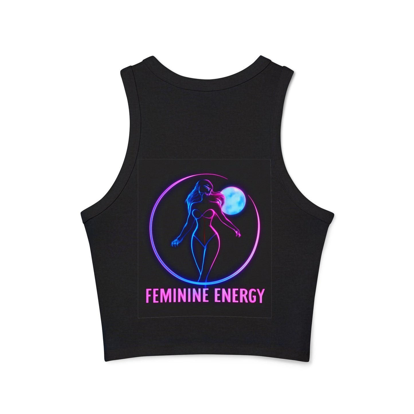 Women's Micro Rib Racer Tank Top - Feminine Energy & Cosmic Vibes, Summer Top, Festival Wear, Workout Gear, Gift for Her, [...]