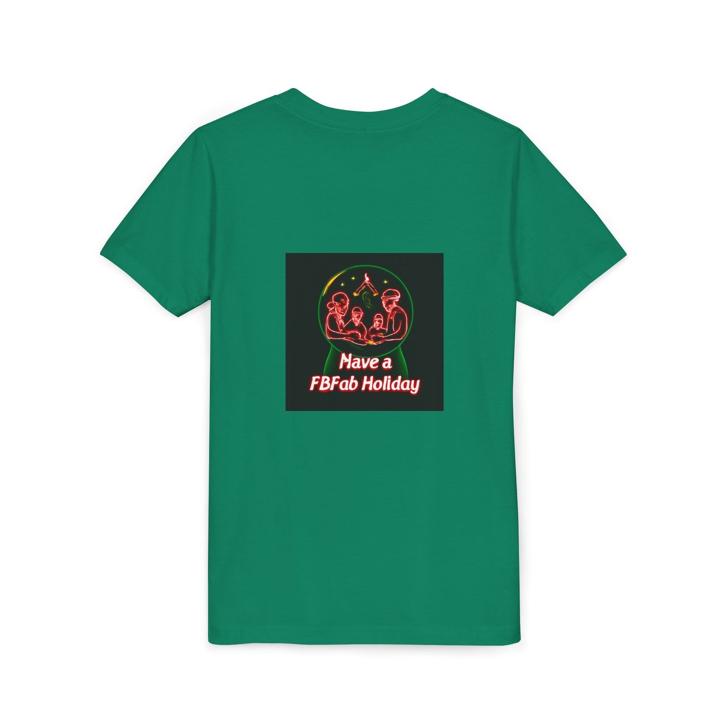 Youth Christmas Short Sleeve Tee, Holiday Tee, Xmas Gift for Kids, Fun Tee for Celebrations, Winter Festive Shirt