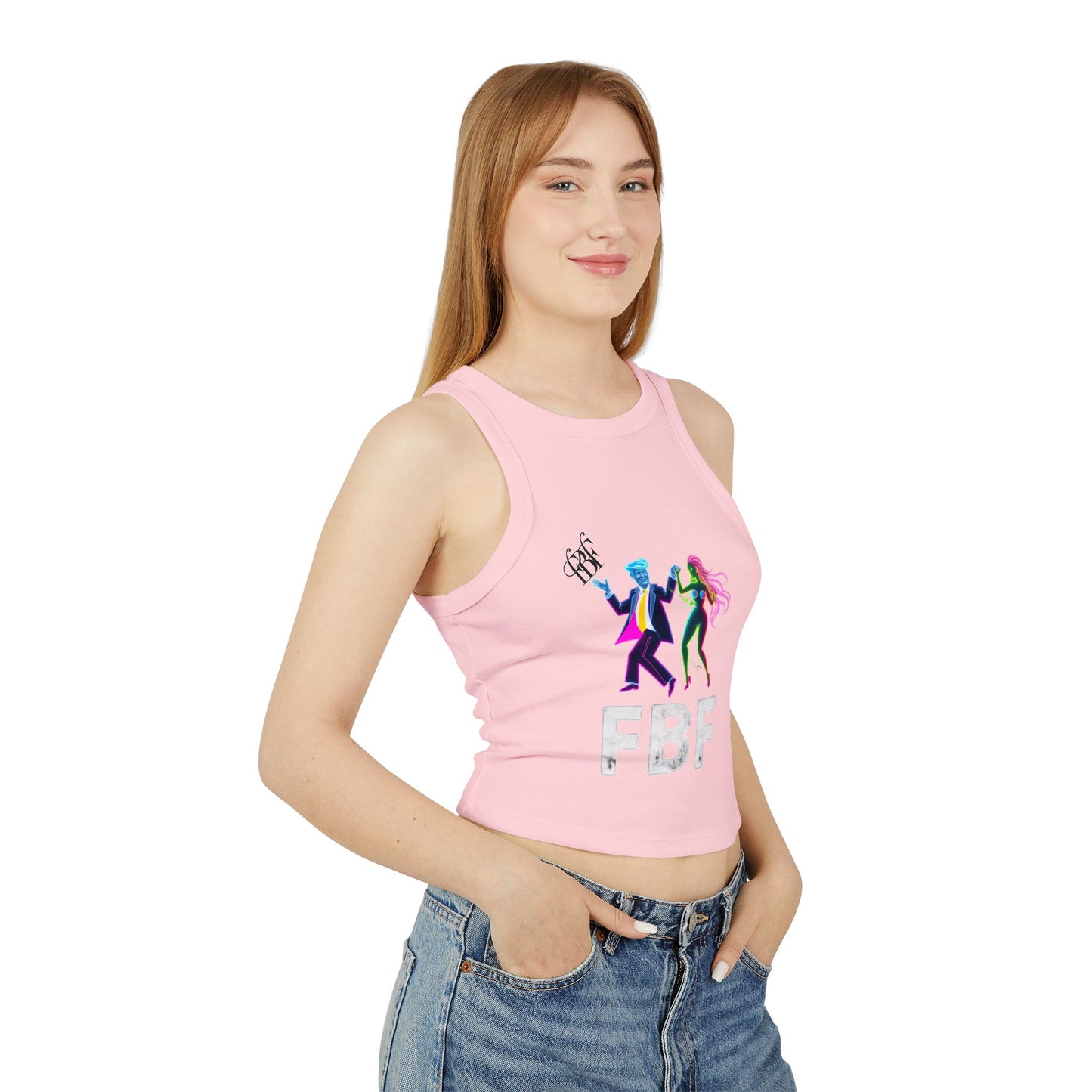 Retro Dance Graphic Tank Top, FBF Vibes, Women's Summer Apparel, Party Wear, Festival Clothing, Unique Graphic Tee