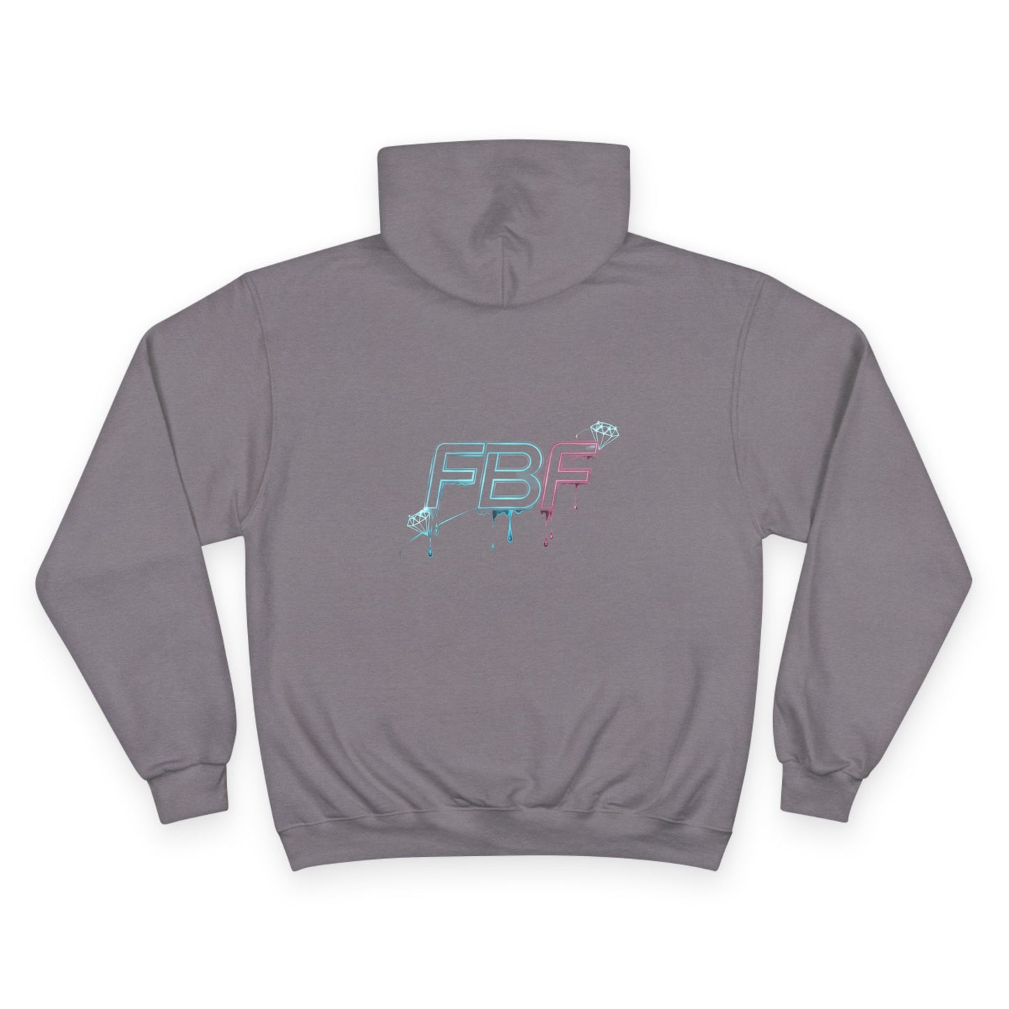 Fbf diamond Champion Hoodie — Dripping Diamond Heart Graphic Pullover
