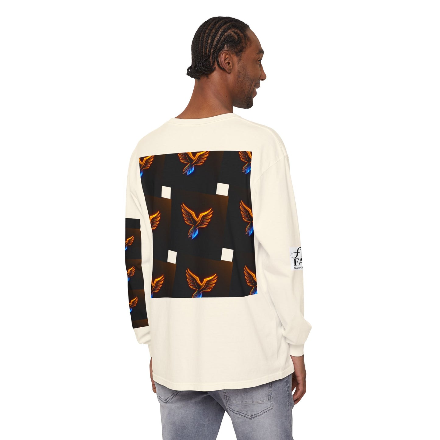 Vibrant Long Sleeve T-Shirt with Phoenix Design - Casual Wear for Bird Lovers, Gifts, Unique Fashion, Everyday Style, Unisex Apparel
