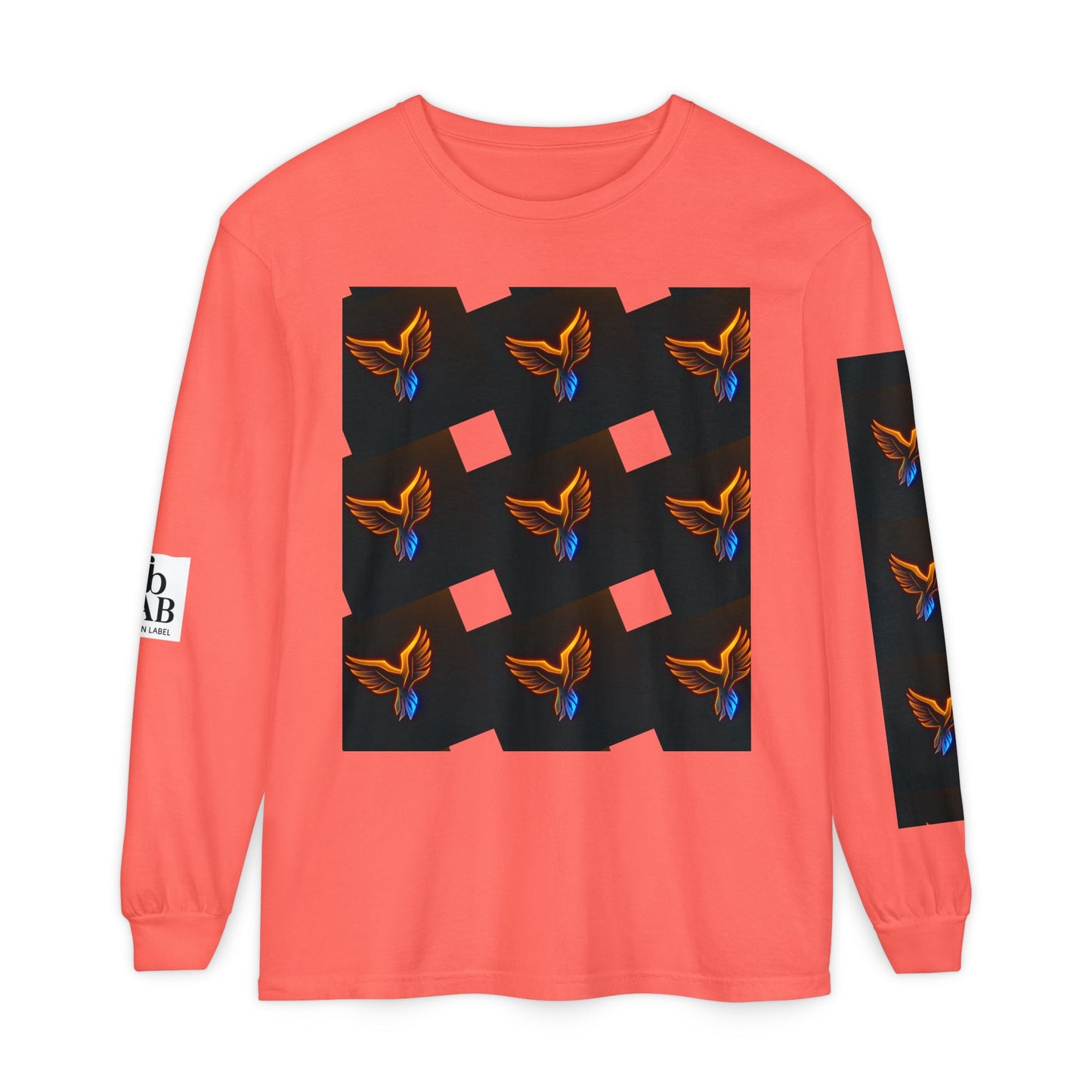 Vibrant Long Sleeve T-Shirt with Phoenix Design - Casual Wear for Bird Lovers, Gifts, Unique Fashion, Everyday Style, Unisex Apparel
