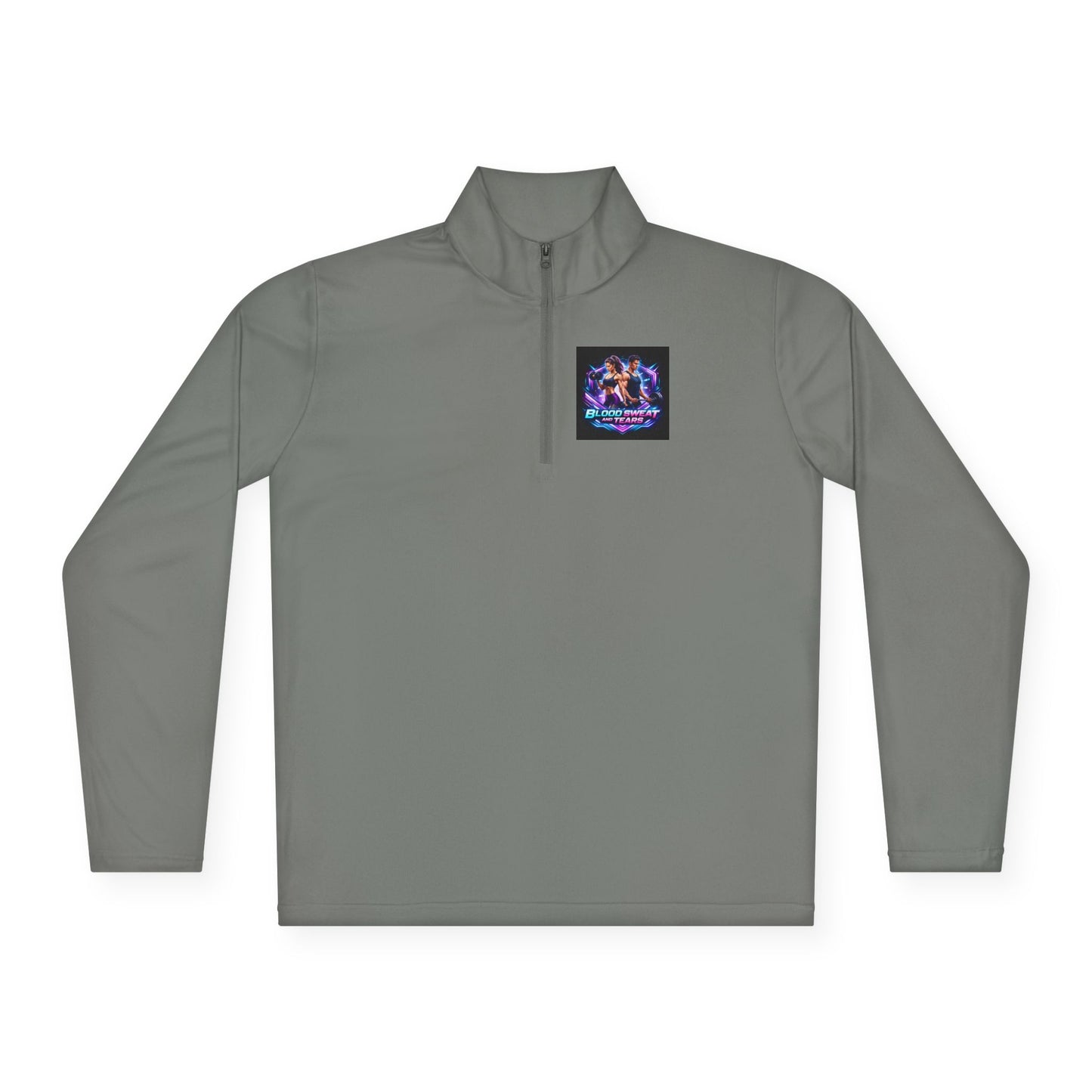 Quarter-Zip Pullover — Retro Neon Graphic with "Forever Fashion" Logo