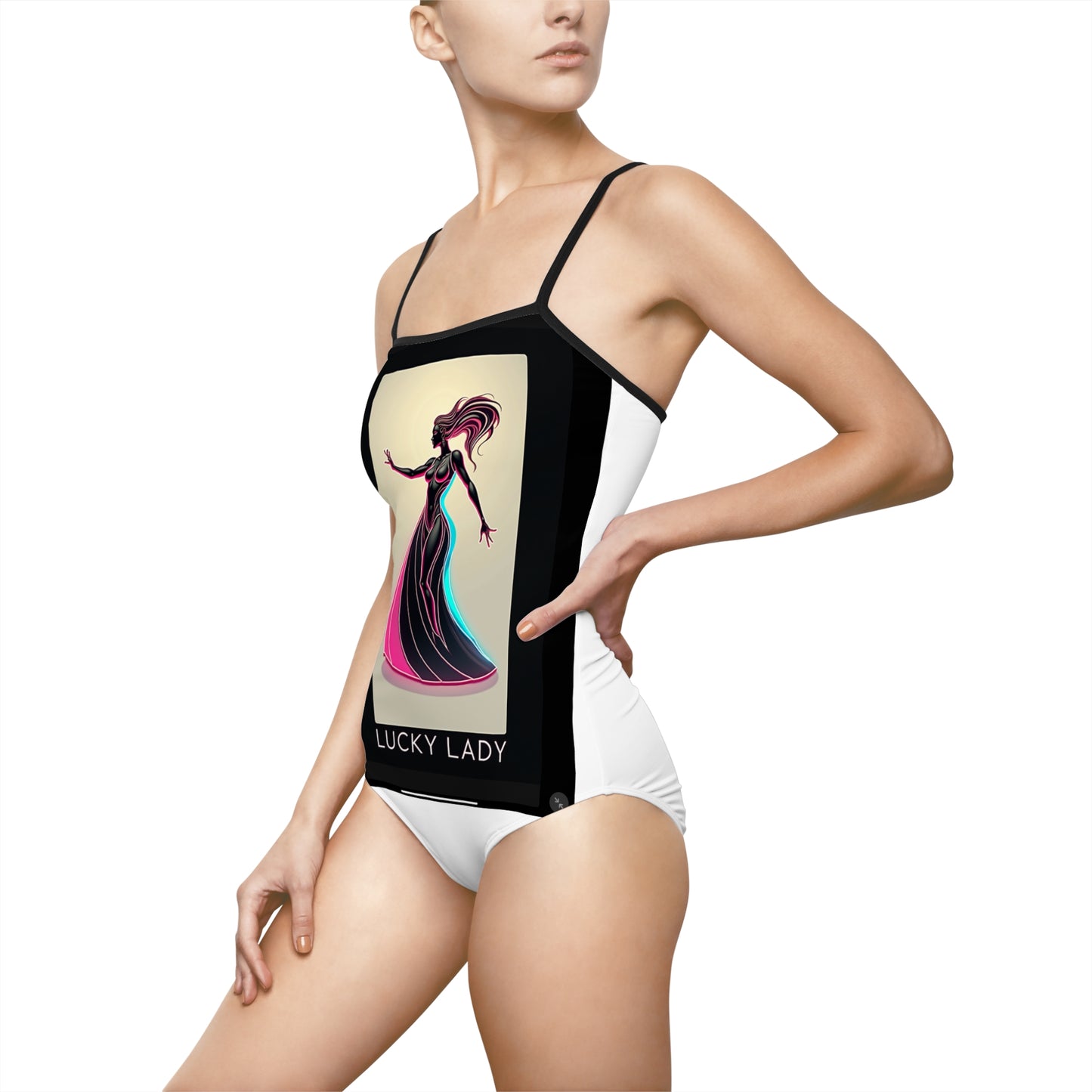 Lucky Lady Women's One-Piece Swimsuit - Stylish Swimwear for Beach Days