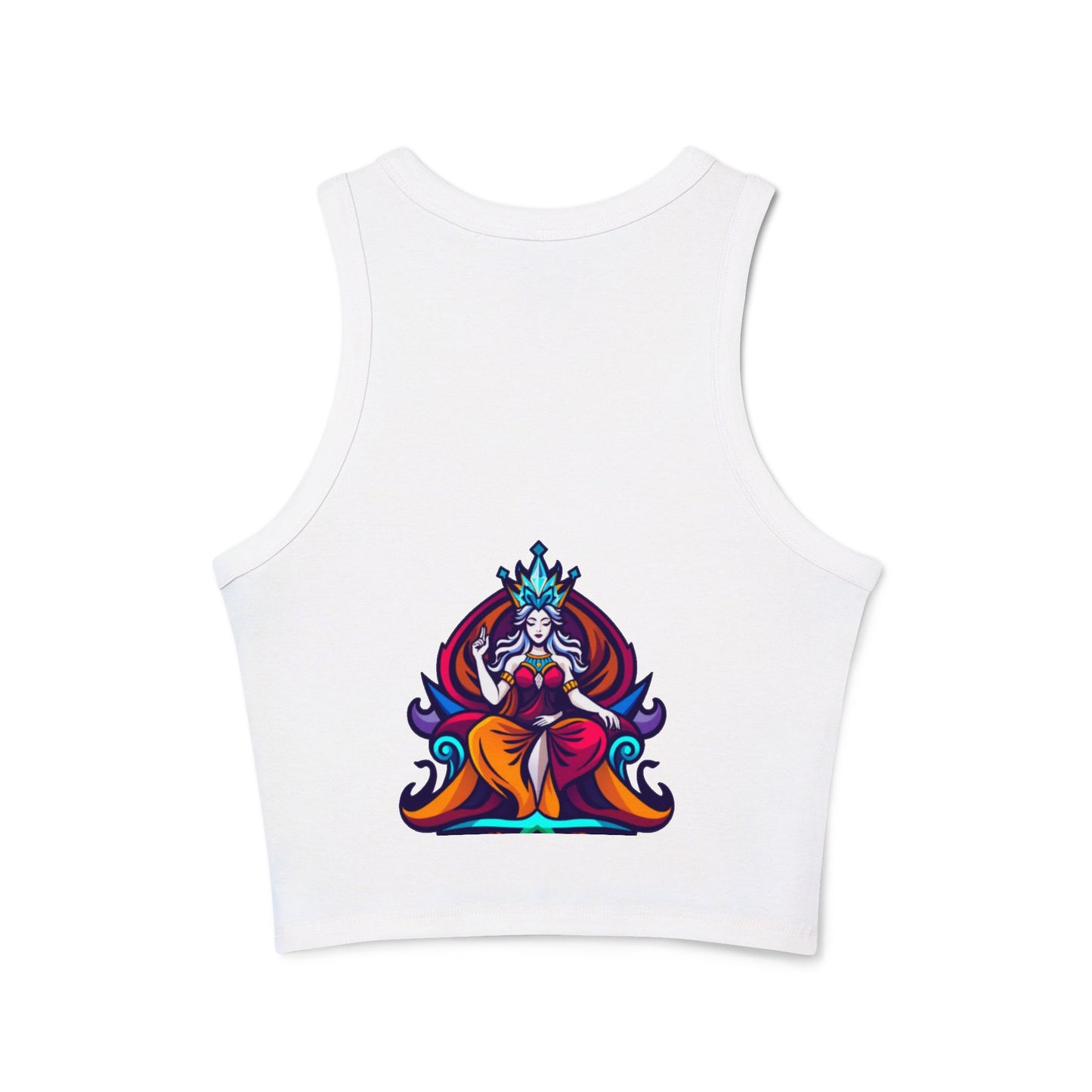 Racer Tank Top — Vibrant 888 & Goddess Graphic Crop Tank for Women
