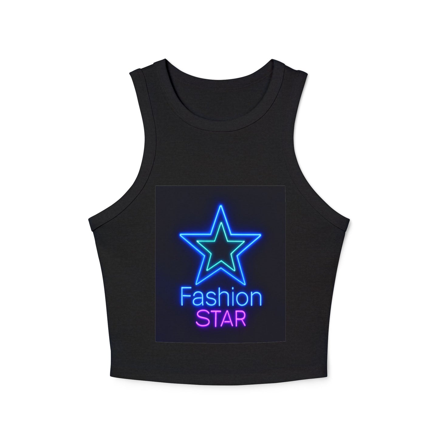 Fashion Star Racer Tank Top | Women's Crop Top, Trendy Summer Shirt, Casual Wear, Stylish Workout Top, Gift for Her