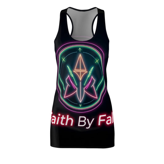 Neon Faith Racerback Dress - Vibrant Summer Style, Perfect for Festivals, Casual Outings, Spiritual Gatherings, Gifts