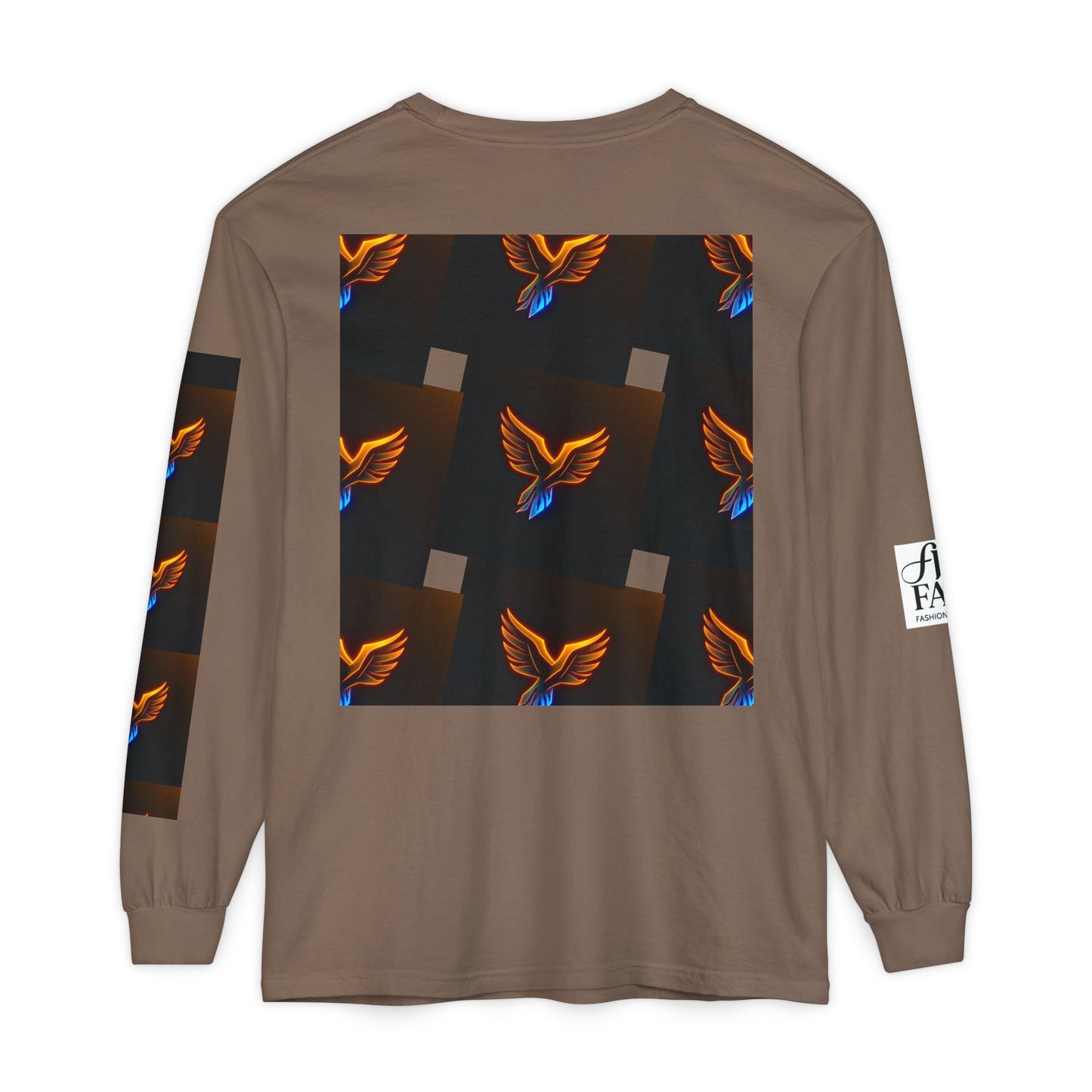 Vibrant Long Sleeve T-Shirt with Phoenix Design - Casual Wear for Bird Lovers, Gifts, Unique Fashion, Everyday Style, Unisex Apparel