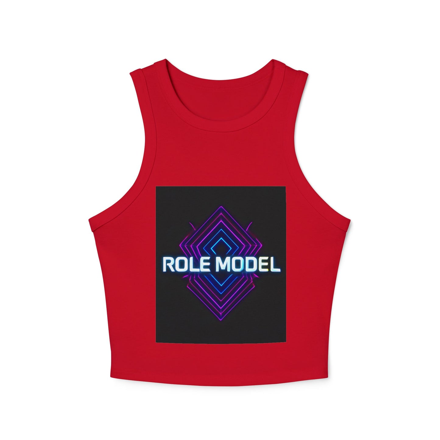 Trendy Women's Micro Rib Racer Tank Top with Role Model Print, Fashionable Fitness Wear, Gift for Her, Summer Essential, Casual Chic, [...]