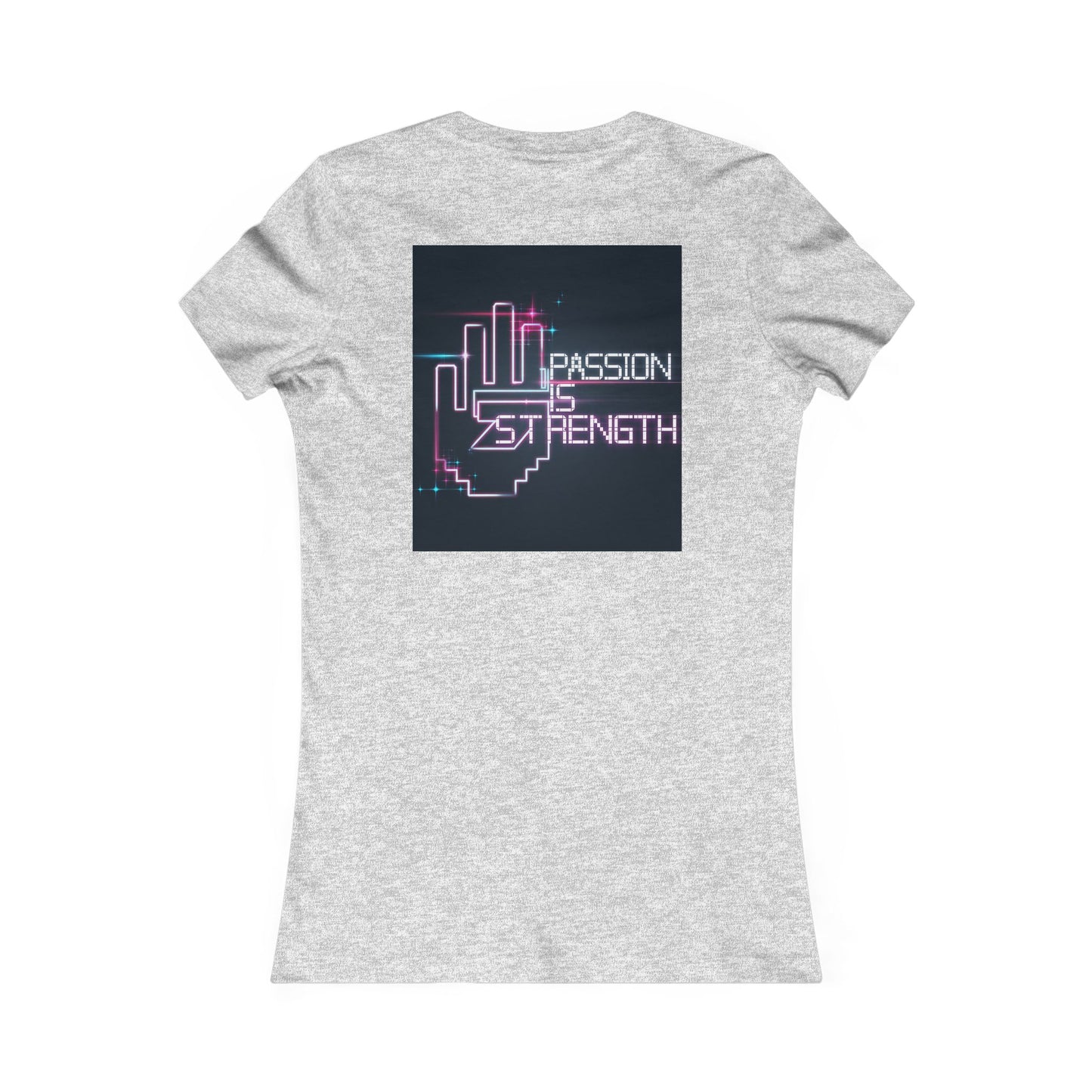 Passion Is Strength Women’s Tee — Retro Neon Hand Graphic